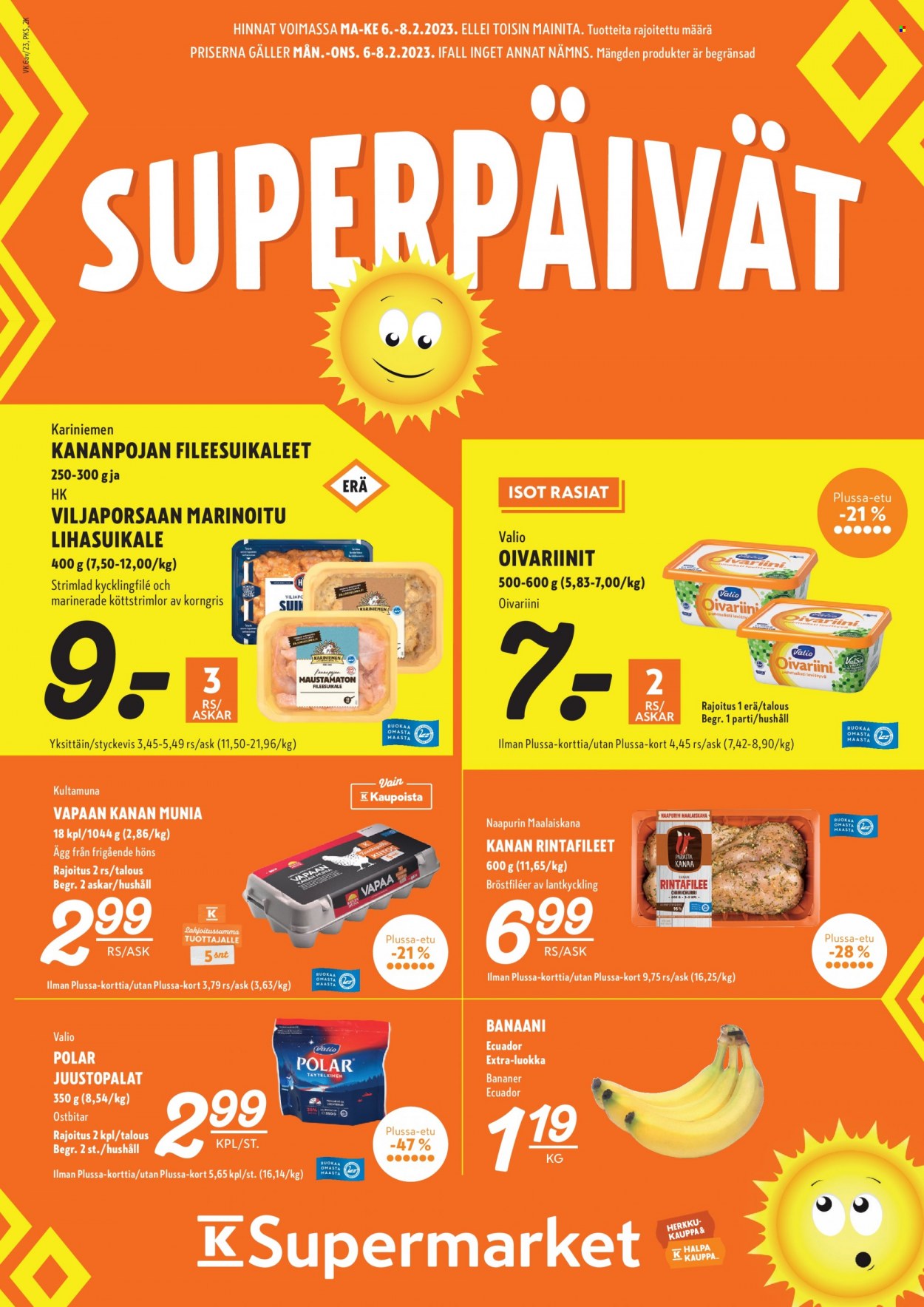 K-Supermarket tarjoukset - 06.02.2023 - 08.02.2023. Sivu 1