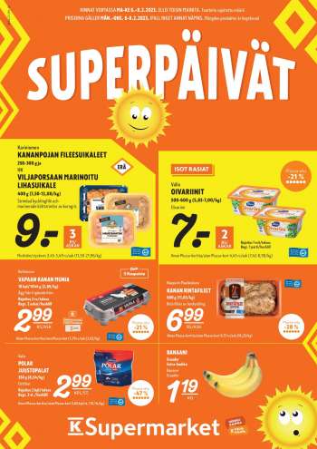 K-Supermarket tarjoukset  - 06.02.2023 - 08.02.2023.