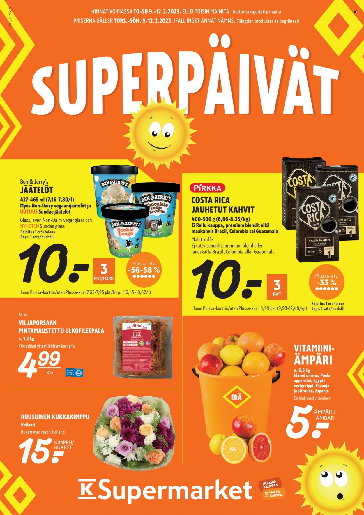 K-Supermarket tarjoukset - 09.02.2023 - 12.02.2023. Sivu 1