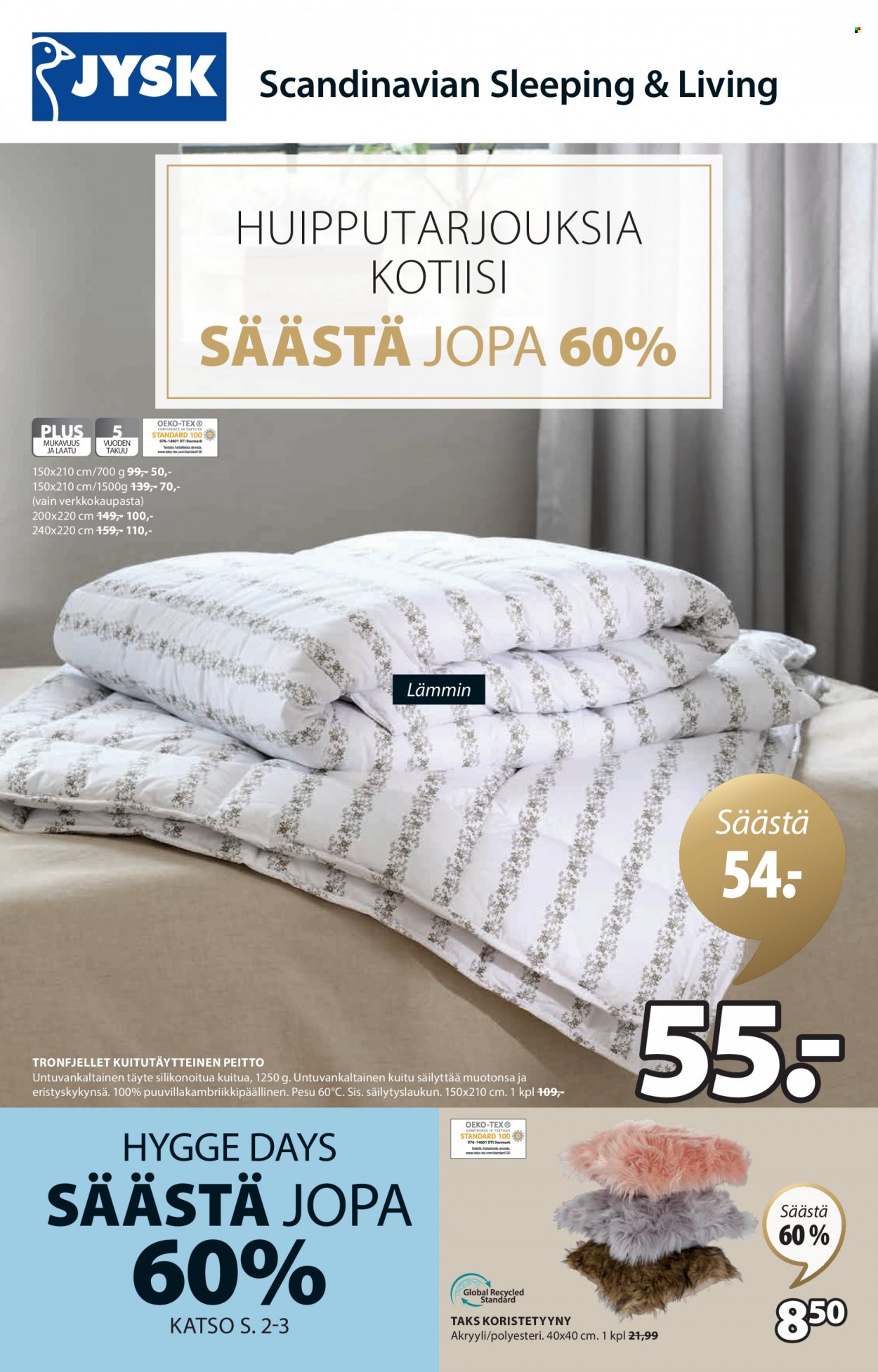 JYSK tarjoukset - 13.02.2023 - 05.03.2023. Sivu 1