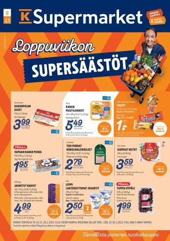 K-Supermarket tarjoukset  - 23.02.2023 - 26.02.2023.