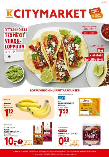 K-citymarket tarjoukset  - 23.02.2023 - 26.02.2023.
