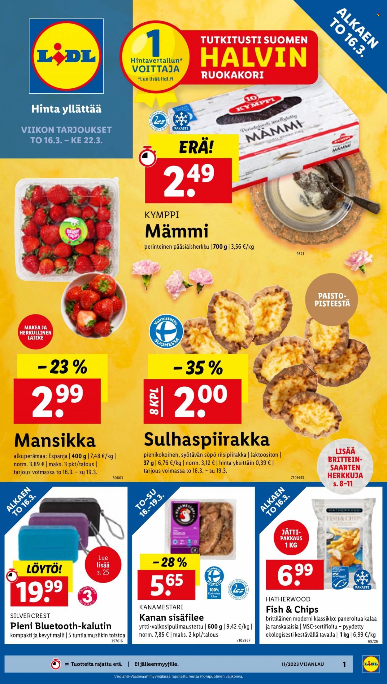 Lidl tarjoukset - 16.03.2023 - 22.03.2023. Sivu 1