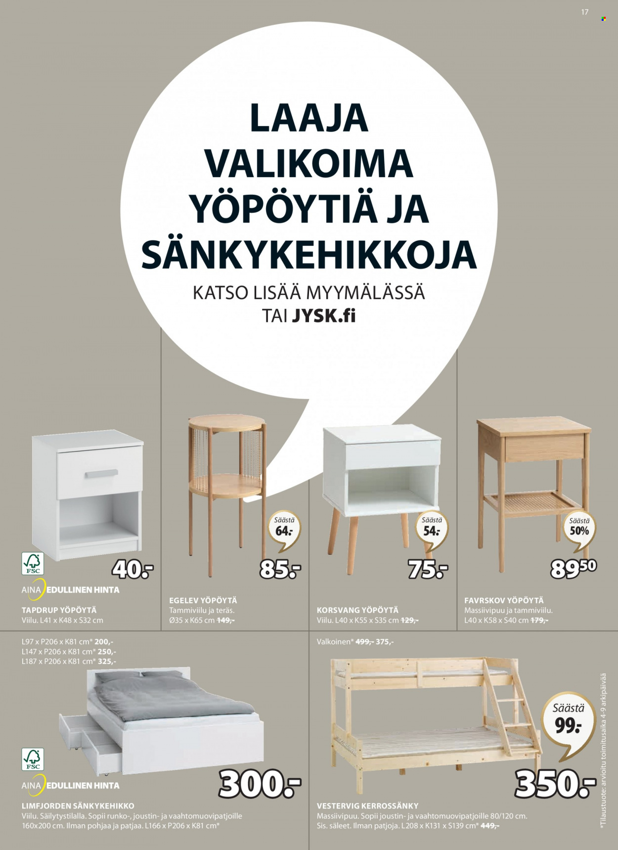 JYSK tarjoukset - 13.03.2023 - 09.04.2023. Sivu 17
