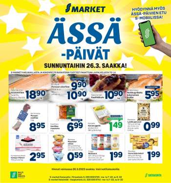 S-market tarjoukset  - 23.03.2023 - 26.03.2023.