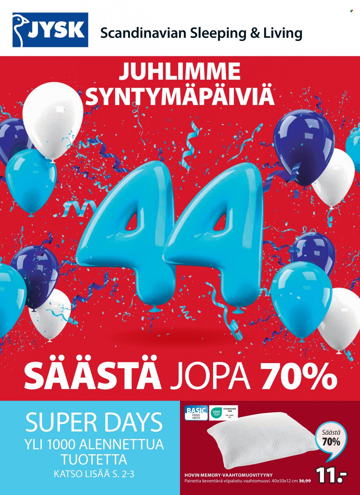 JYSK tarjoukset - 27.03.2023 - 09.04.2023. Sivu 1