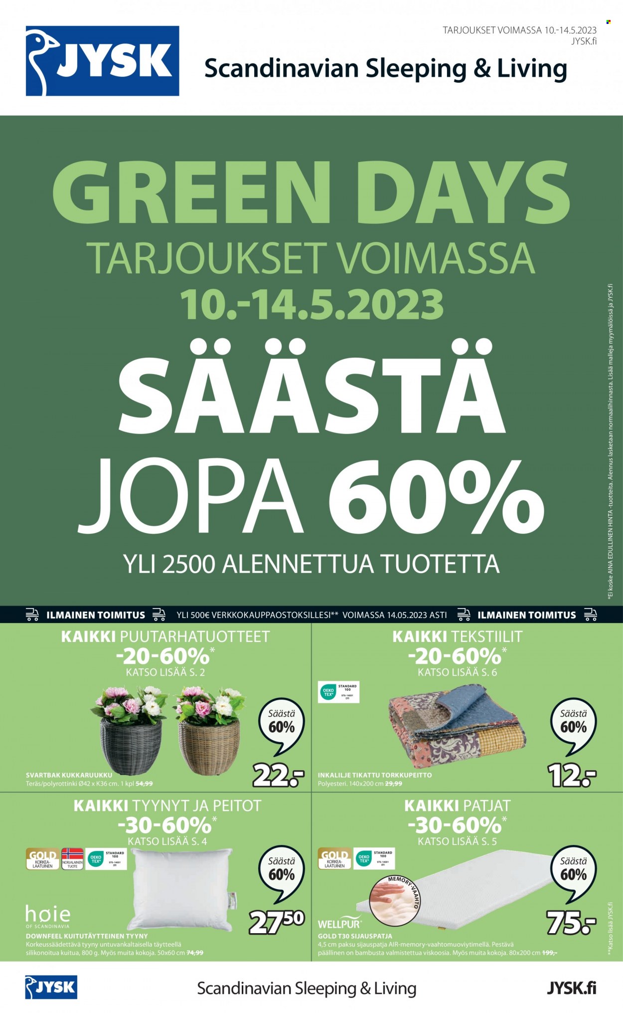 JYSK tarjoukset - 10.05.2023 - 14.05.2023. Sivu 1