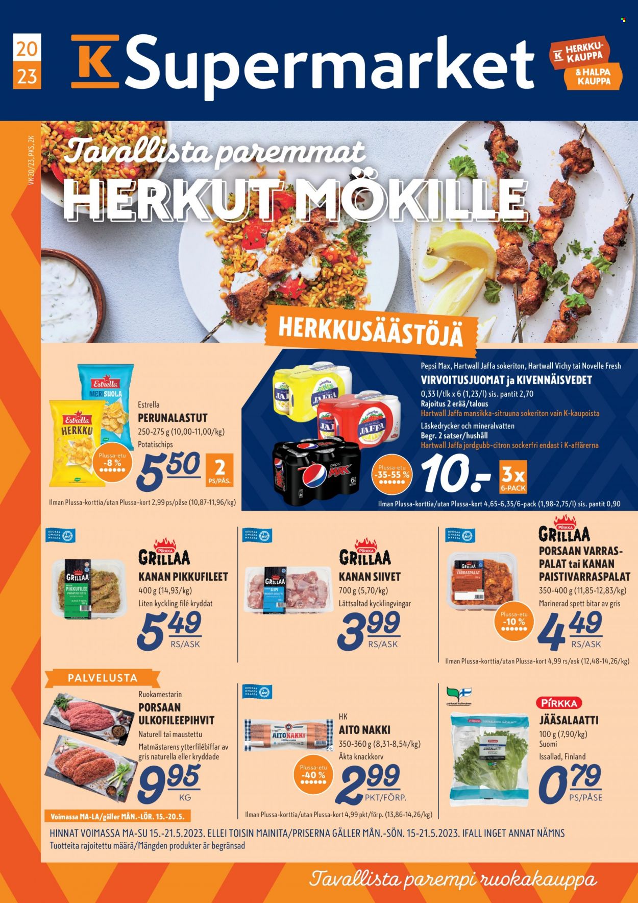 K-Supermarket tarjoukset - 15.05.2023 - 21.05.2023. Sivu 1