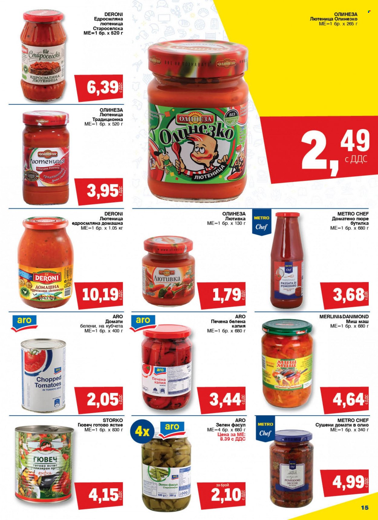thumbnail - Брошура на МЕТРО - 25.05.2023 - 07.06.2023 - Продавани продукти - домати, сушени домати, лютеница, бутилка. Страница 15.