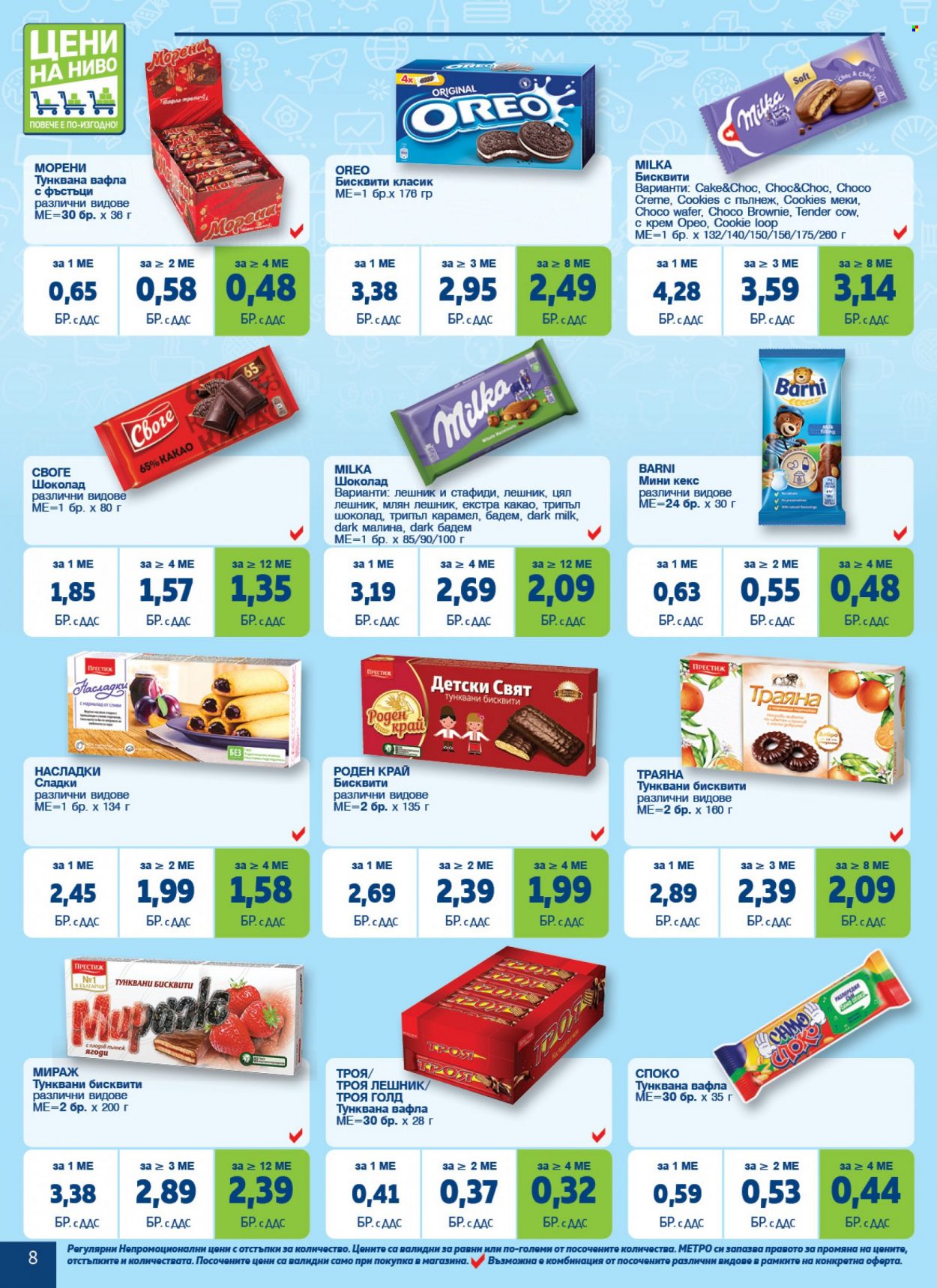 thumbnail - Брошура на МЕТРО - 25.05.2023 - 07.06.2023 - Продавани продукти - Milka, бисквити, вафла, тунквани бисквити, шоколад. Страница 8.