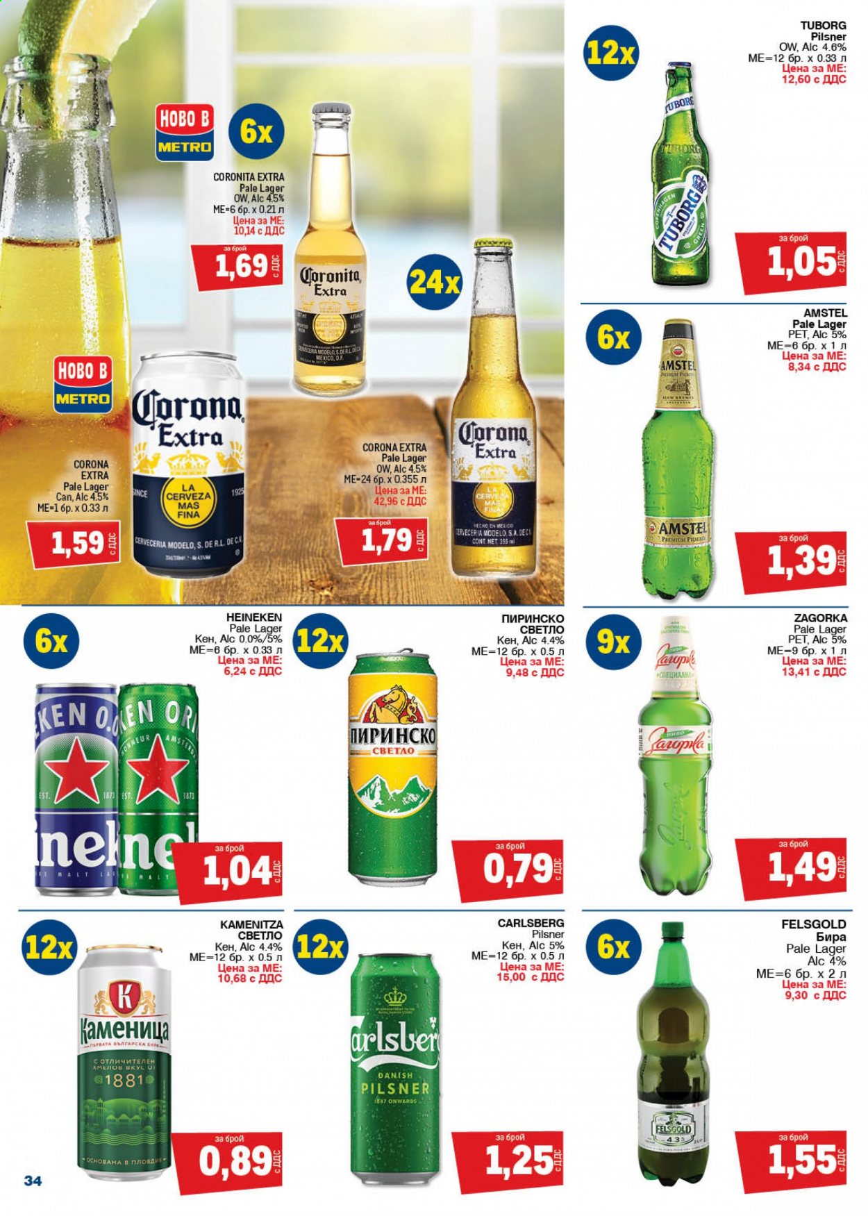 thumbnail - Брошура на МЕТРО - 04.03.2021 - 17.03.2021 - Продавани продукти - Corona Extra, Heineken, бира. Страница 34.