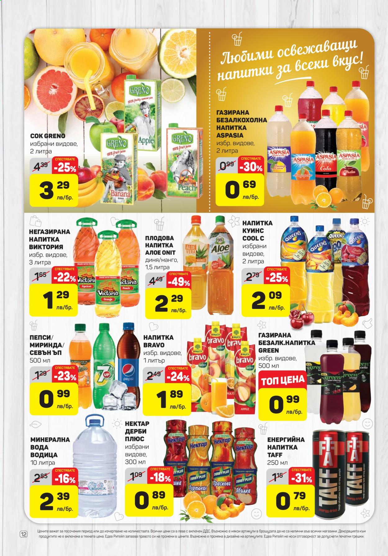 thumbnail - Брошура на ЕДЕА - 01.04.2021 - 07.04.2021 - Продавани продукти - Mirinda, сок, Pepsi, нектар. Страница 12.