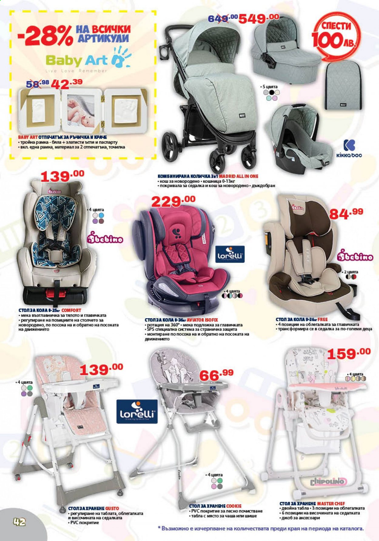 thumbnail - Брошура на Хиполенд - 02.09.2021 - 27.09.2021 - Продавани продукти - дъждобран, количка, комбинирана количка, детска количка, столче за кола. Страница 42.