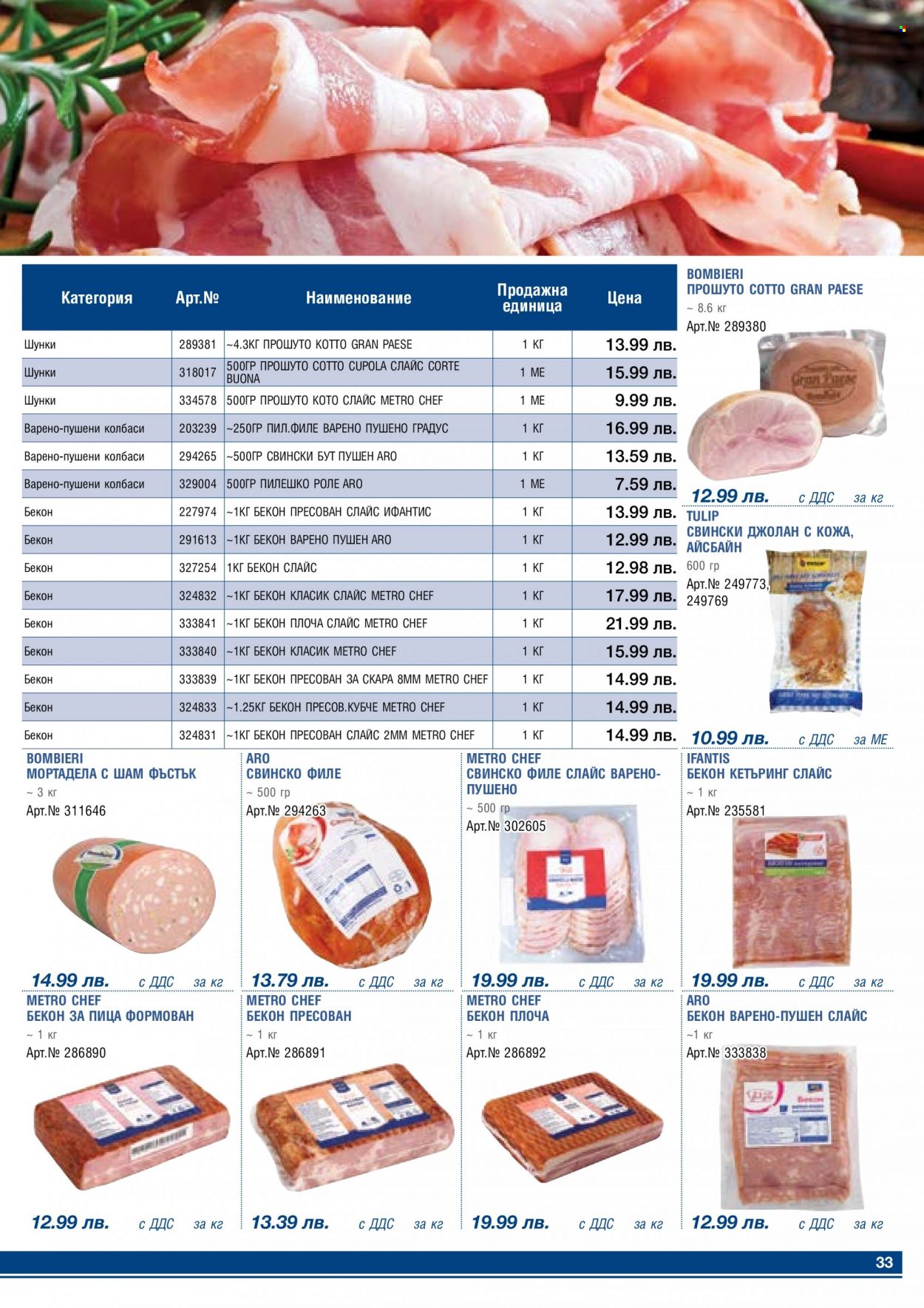 thumbnail - Брошура на МЕТРО - 01.11.2022 - 30.11.2022 - Продавани продукти - свински джолан, бекон, пушен свински бут. Страница 33.