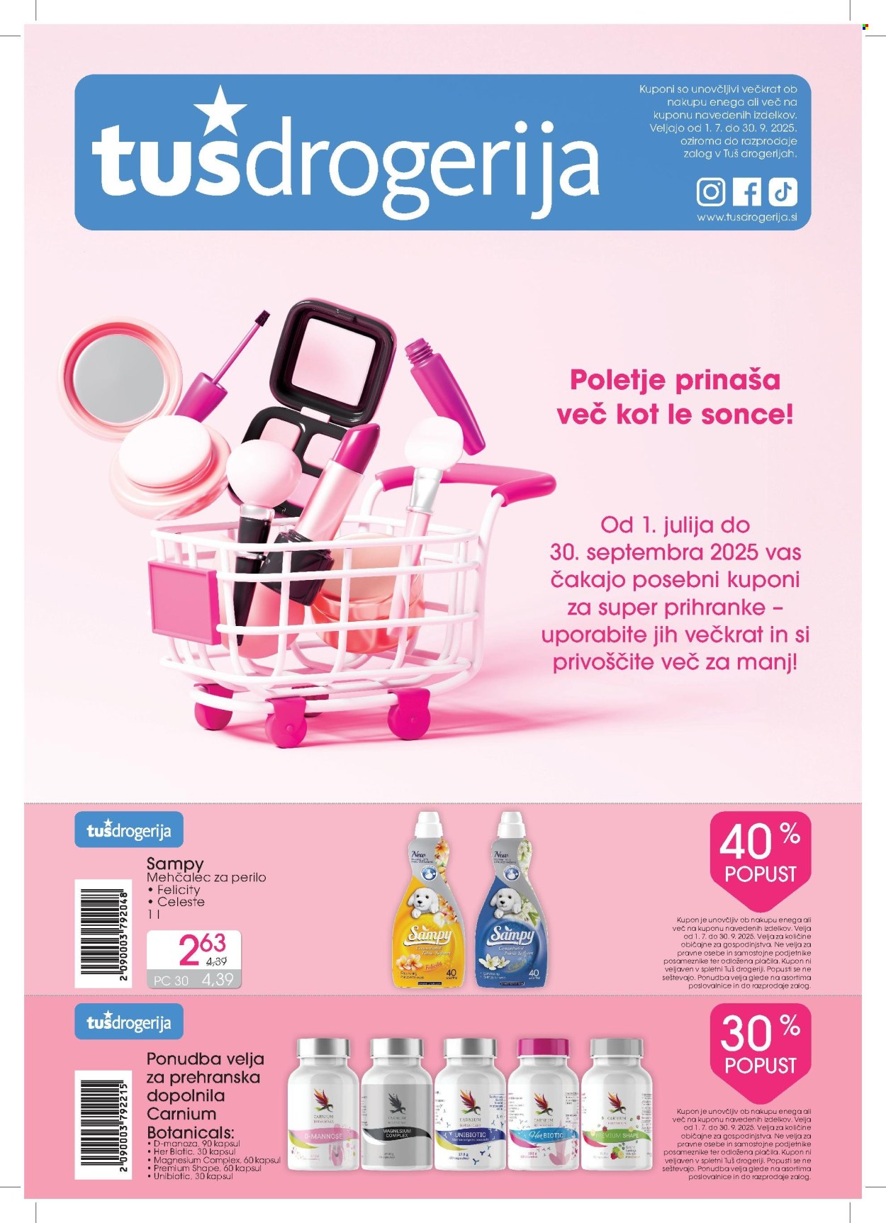 Tuš Drogeria katalog - 1.7.2025 - 30.9.2025. Stran 1