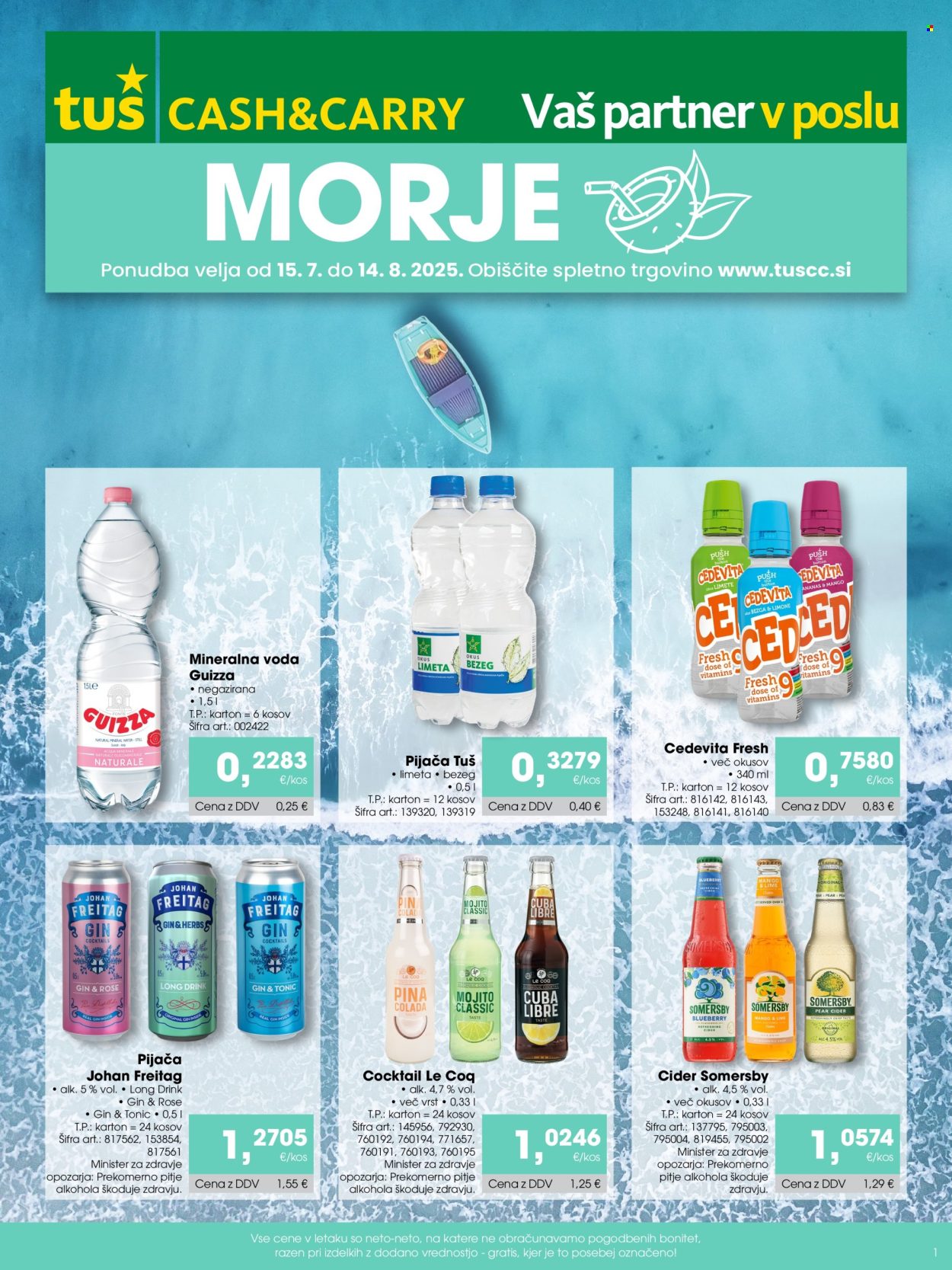 Tuš Cash & Carry katalog - 15.7.2025 - 14.8.2025. Stran 1