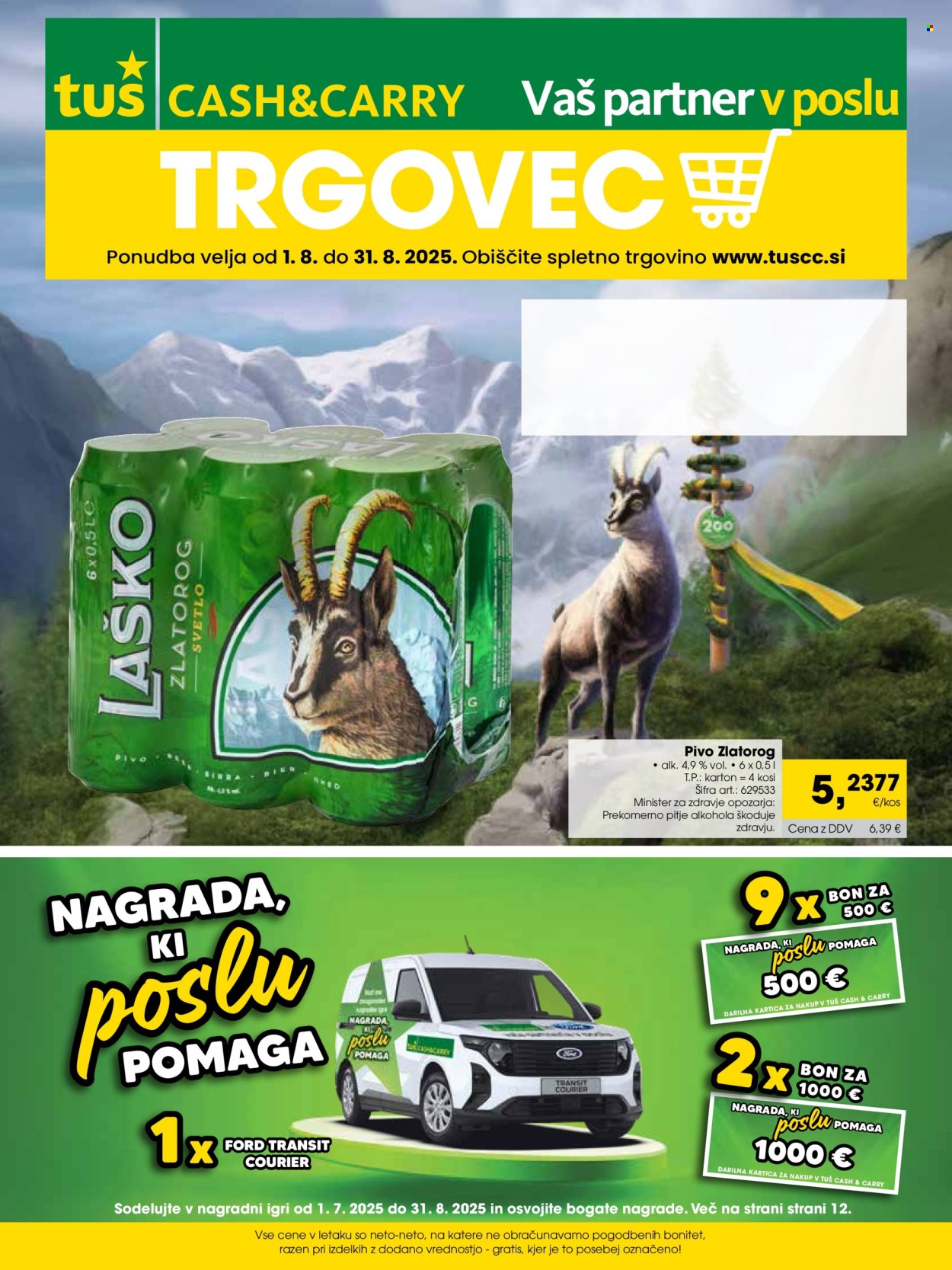 Tuš Cash & Carry katalog - 1.8.2025 - 31.8.2025. Stran 1