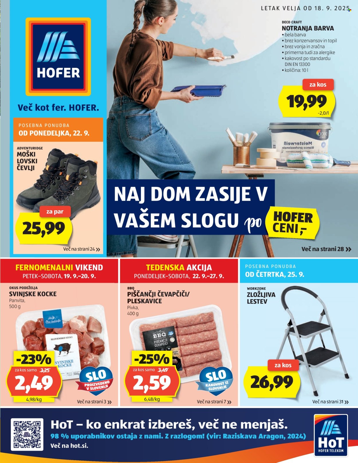 Hofer katalog - 18.9.2025 - 27.9.2025. Stran 1