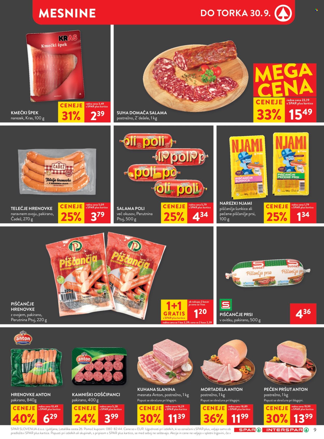 SPAR katalog - 24.9.2025 - 30.9.2025. Stran 9