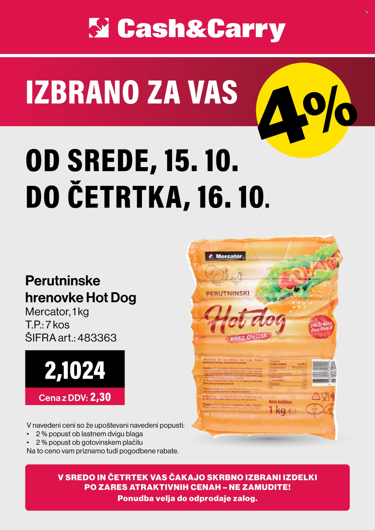 Mercator Cash & Carry katalog - 15.10.2025 - 16.10.2025. Stran 1