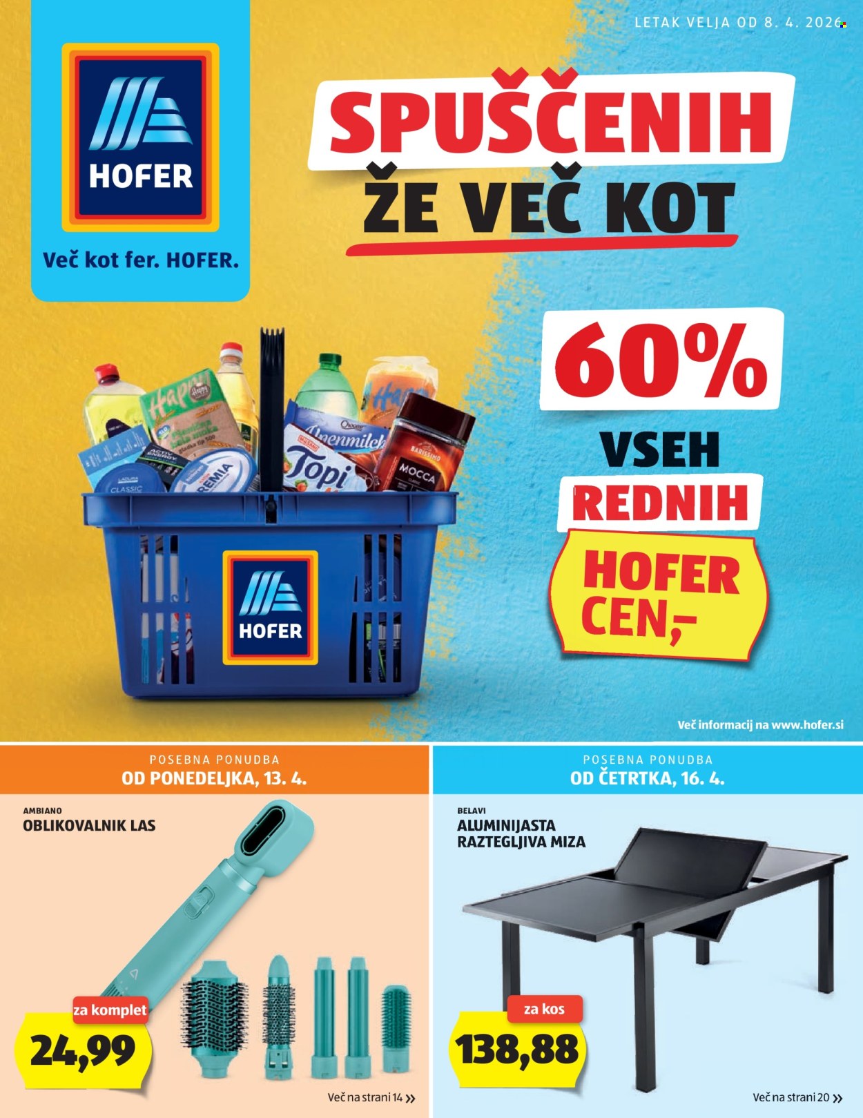 Hofer katalog - 8.4.2026 - 16.4.2026. Stran 1