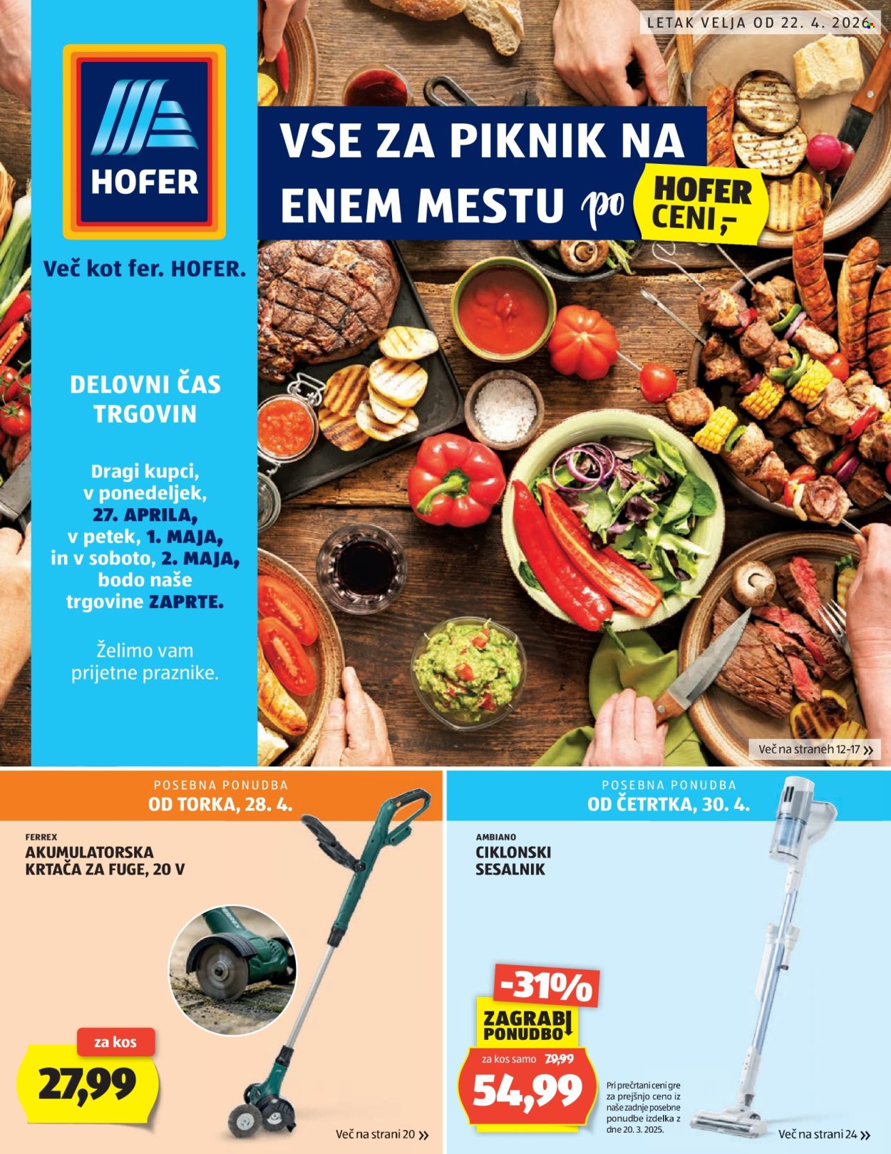 Hofer katalog - 22.4.2026 - 30.4.2026. Stran 1