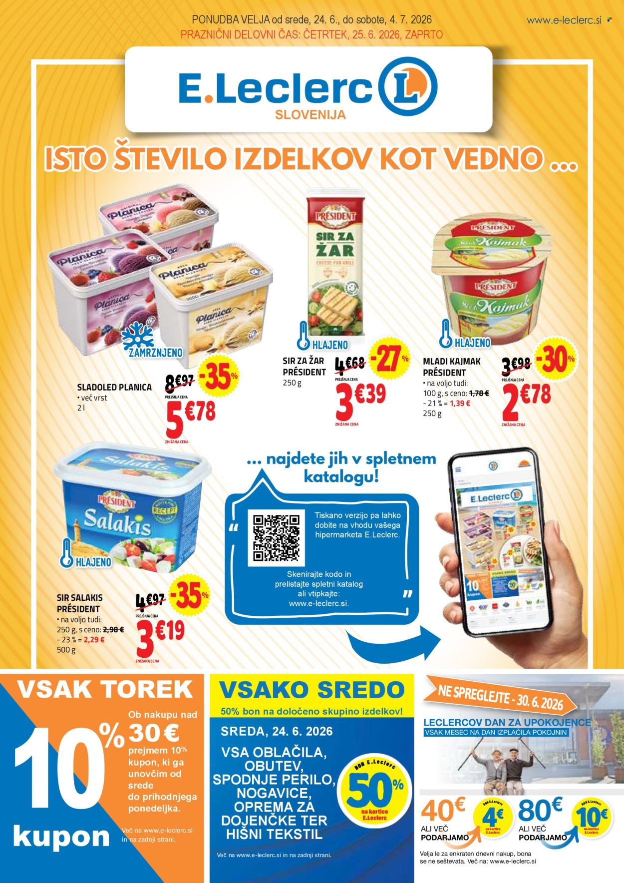 E.Leclerc katalog - 24.6.2026 - 4.7.2026. Stran 1