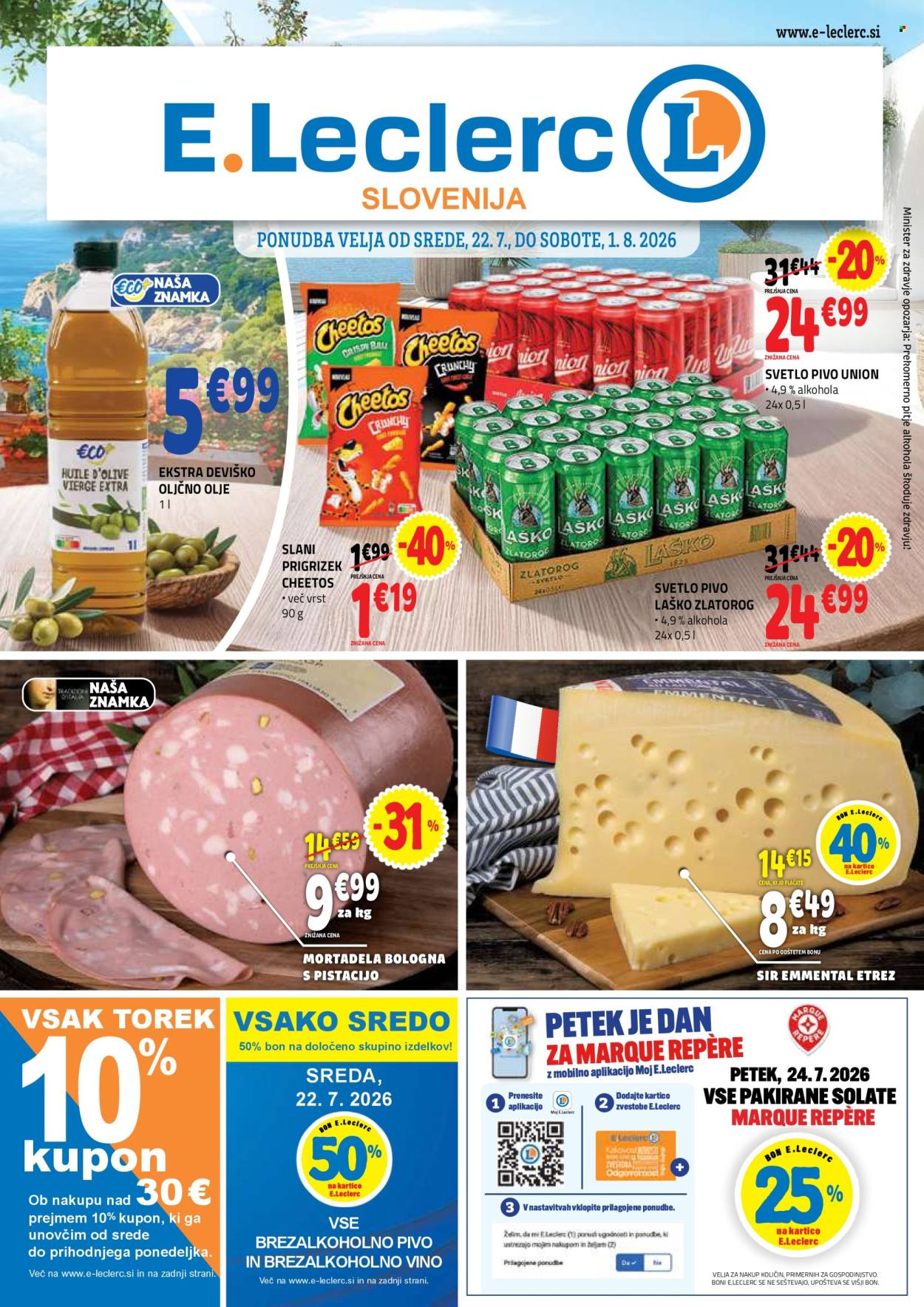 E.Leclerc katalog - 22.7.2026 - 1.8.2026. Stran 1