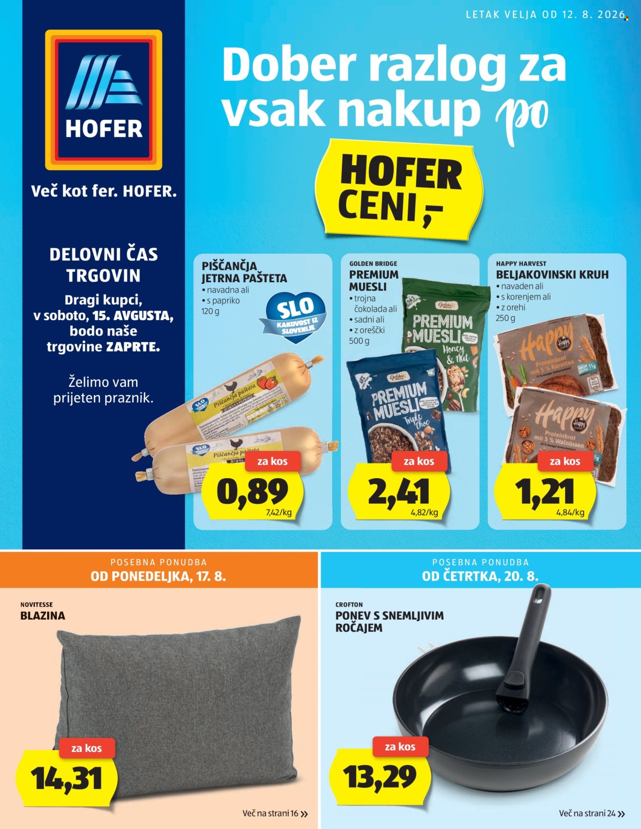 Hofer katalog - 12.8.2026 - 20.8.2026. Stran 1