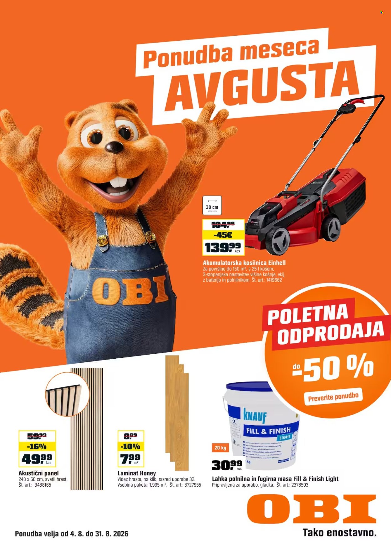 OBI katalog - 4.8.2026 - 31.8.2026. Stran 1