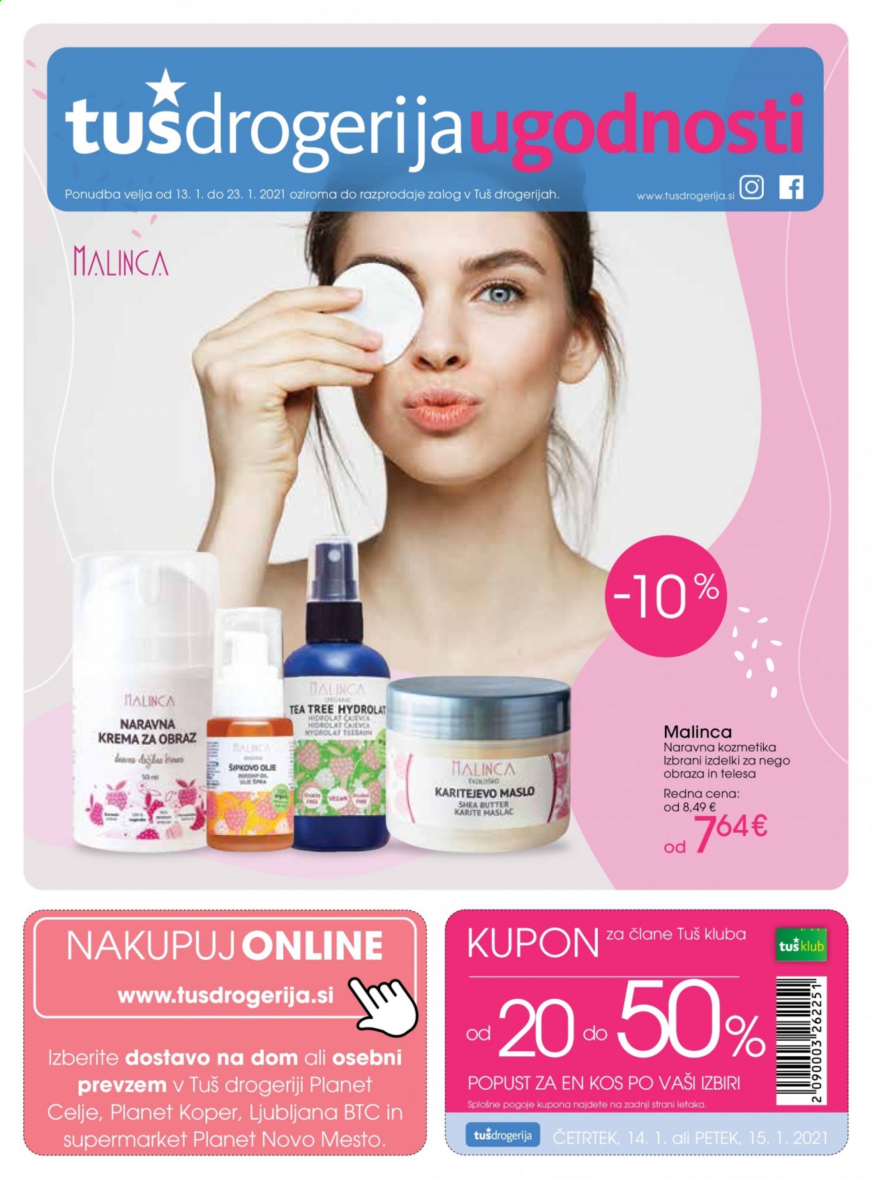 Tuš Drogeria katalog - 13.1.2021 - 23.1.2021. Stran 1