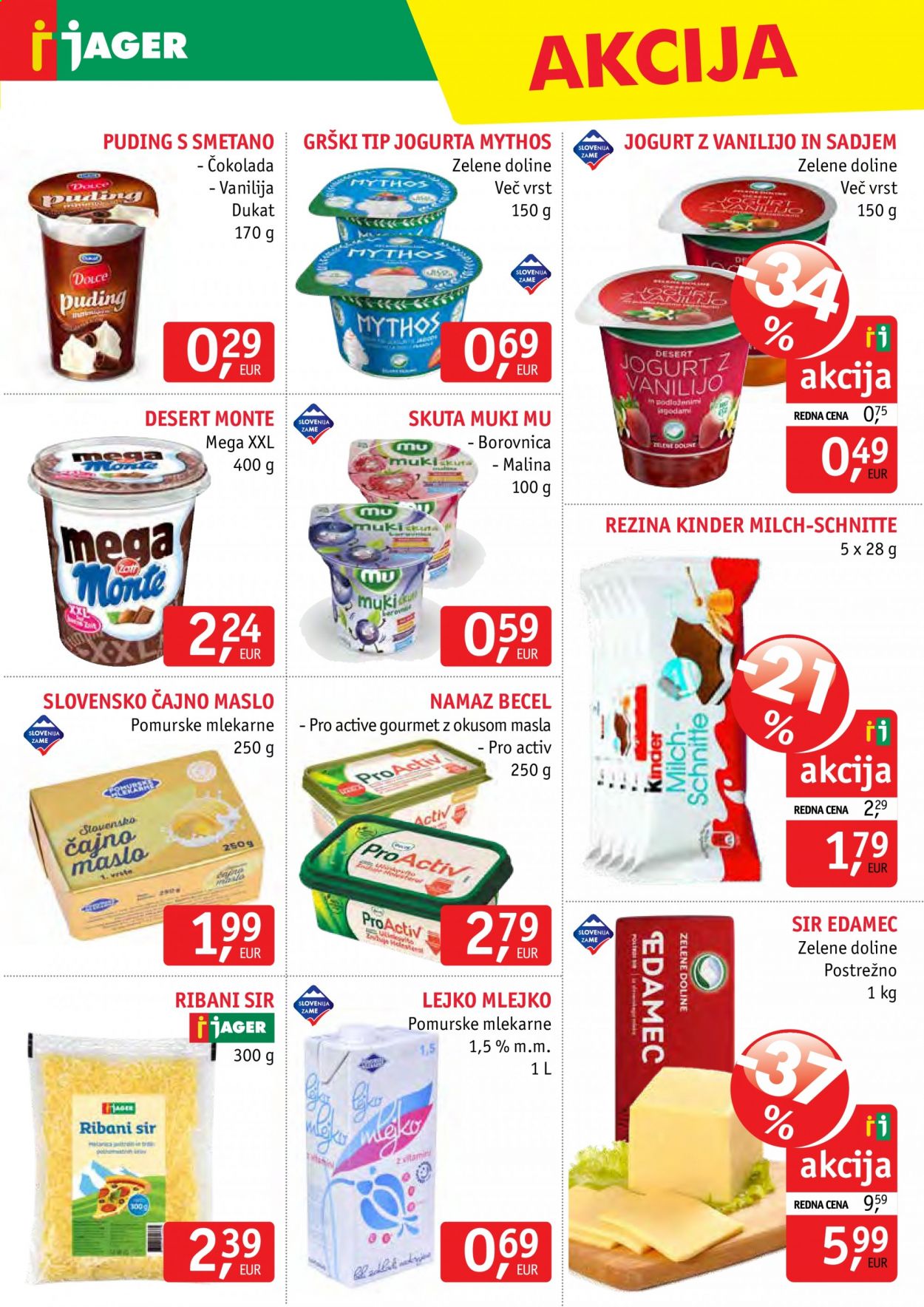thumbnail - JAGER katalog - 13.1.2021 - 19.1.2021 - Ponudba izdelkov - namaz, Pomurske mlekarne, sir, skuta, edamec, jogurt, puding, maslo, čokolada. Stran 5.