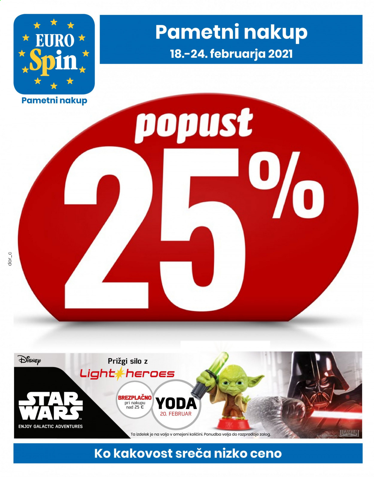 thumbnail - EuroSpin katalog - 18.2.2021 - 24.2.2021 - Ponudba izdelkov - Star Wars. Stran 1.