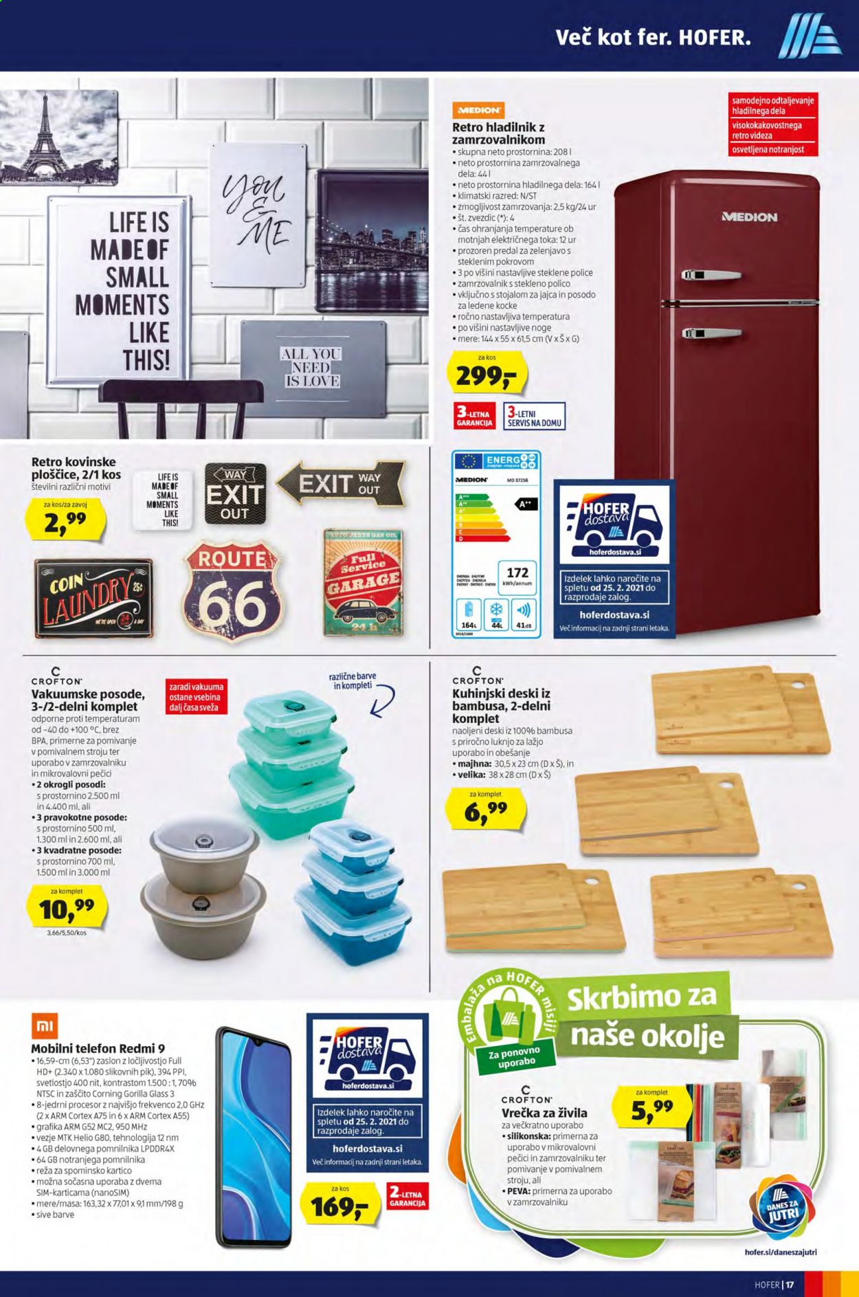 thumbnail - Hofer katalog - 19.2.2021 - 27.2.2021 - Ponudba izdelkov - hladilnik z zamrzovalnikom, hladilnik. Stran 17.