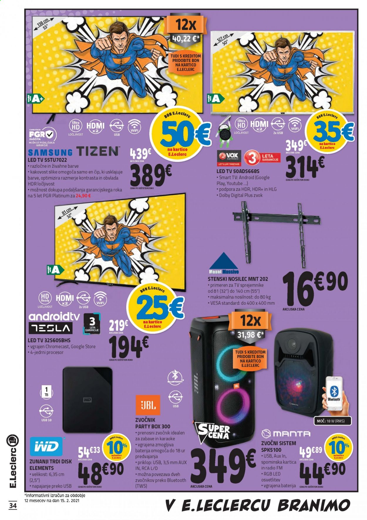 E.Leclerc katalog - 24.2.2021 - 6.3.2021. Stran 34