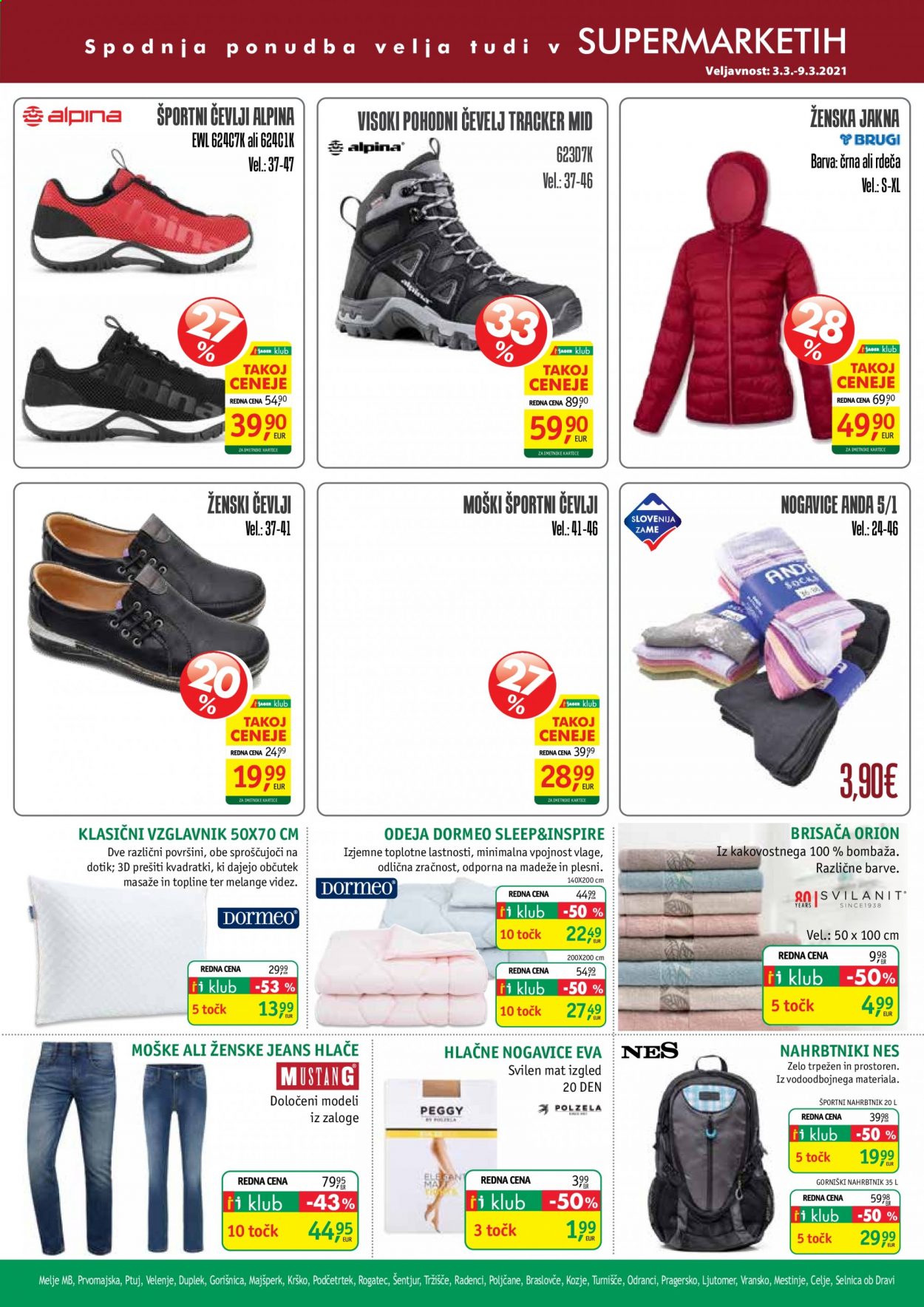 thumbnail - JAGER katalog - 3.3.2021 - 9.3.2021 - Ponudba izdelkov - odeja, vzglavnik, Dormeo, brisača, jakna, Mustang, hlače, nogavice, čevlji, športni čevlji. Stran 2.