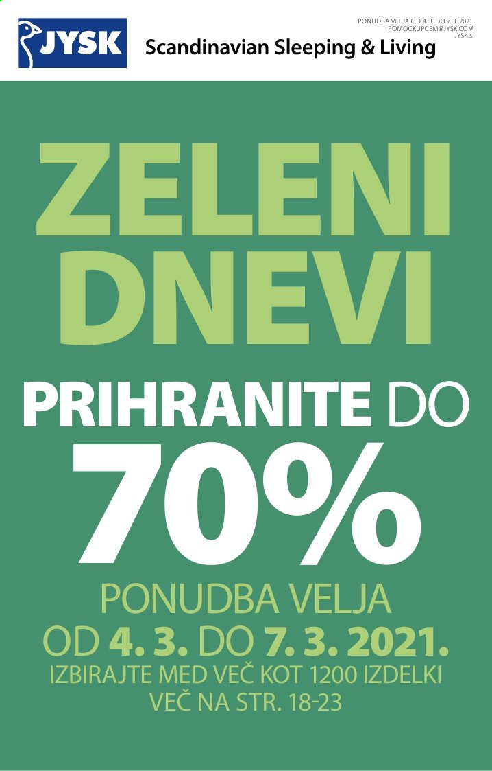 JYSK katalog - 4.3.2021 - 7.3.2021. Stran 1