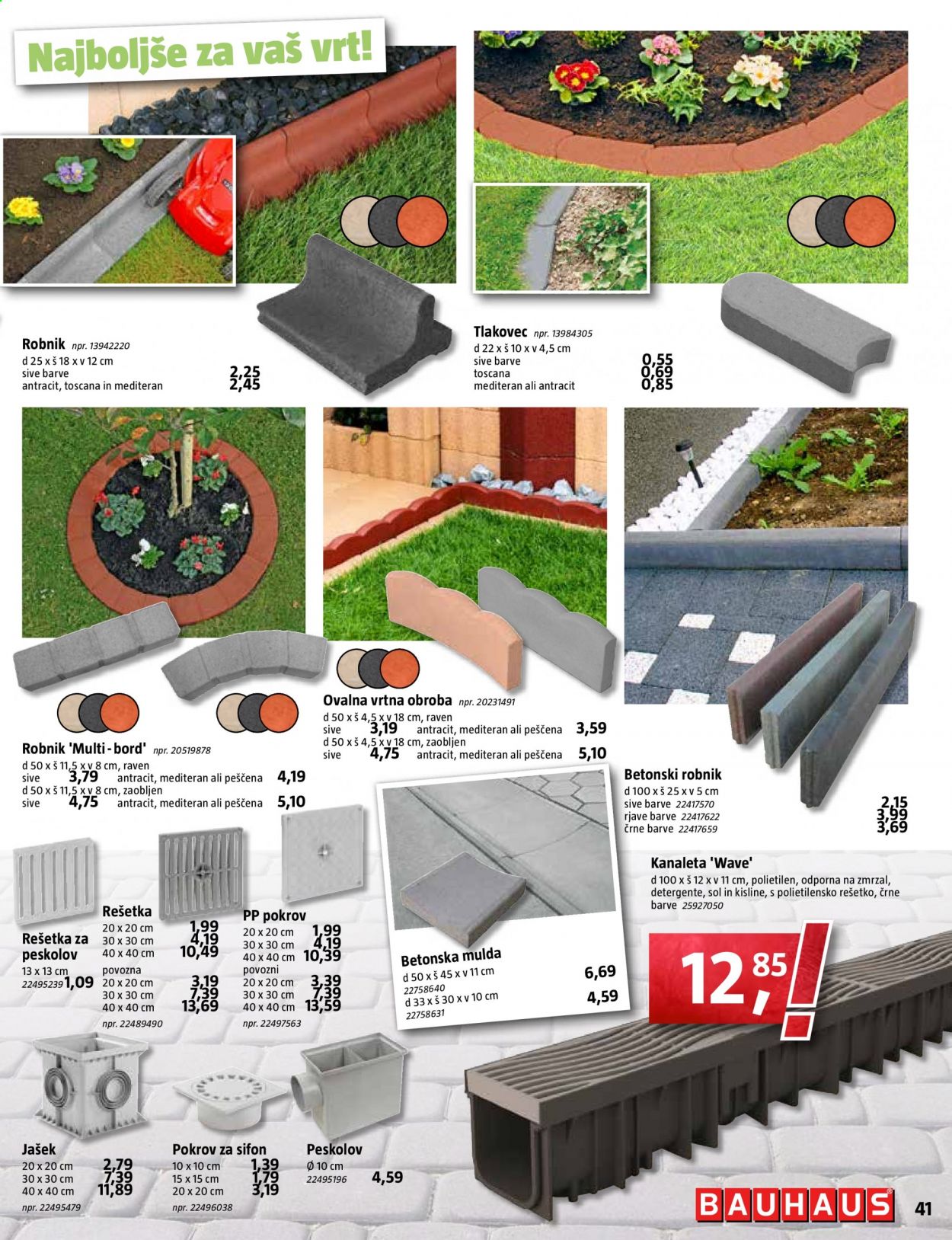 thumbnail - Bauhaus katalog - 1.4.2021 - 28.4.2021 - Ponudba izdelkov - tlakovec, betonski robnik. Stran 41.