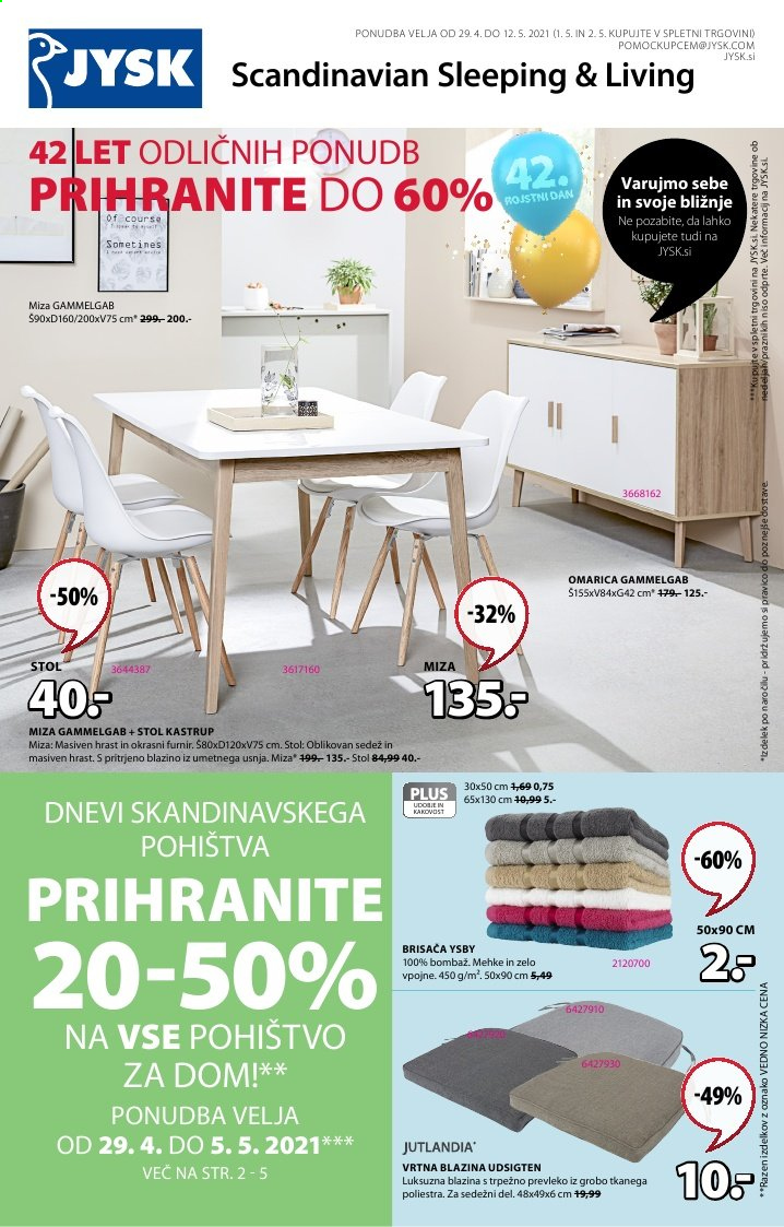 JYSK katalog - 29.4.2021 - 12.5.2021. Stran 1