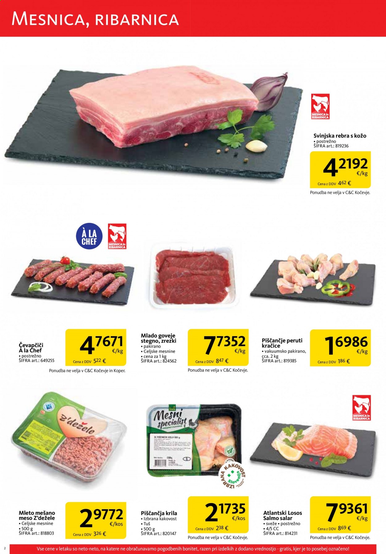thumbnail - Tuš Cash & Carry katalog - 1.5.2021 - 31.5.2021 - Ponudba izdelkov - stegno, goveje meso, rebra, goveje stegno, svinjska rebra, svinjsko meso, losos. Stran 2.