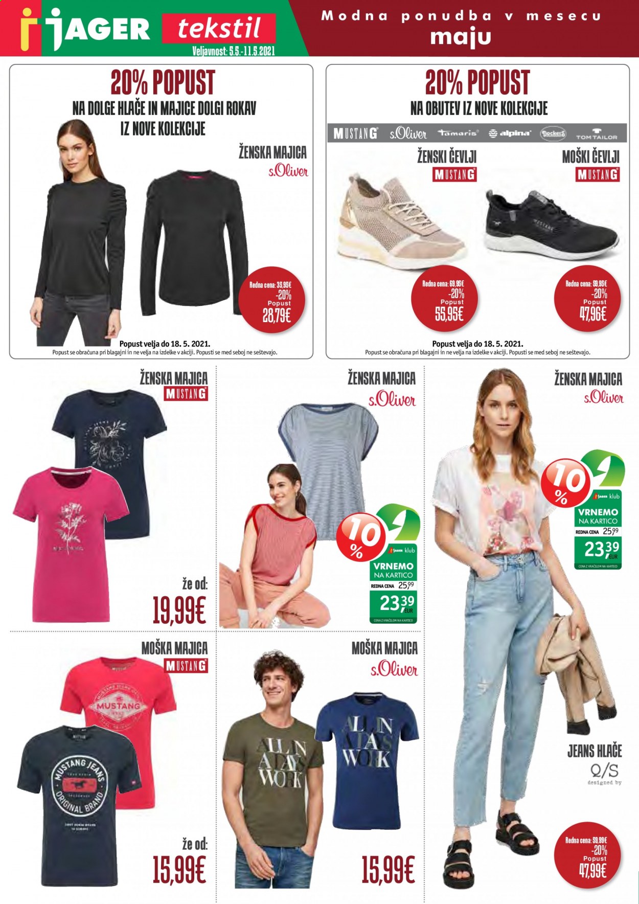 thumbnail - JAGER katalog - 5.5.2021 - 11.5.2021 - Ponudba izdelkov - hlače, majica, čevlji. Stran 1.