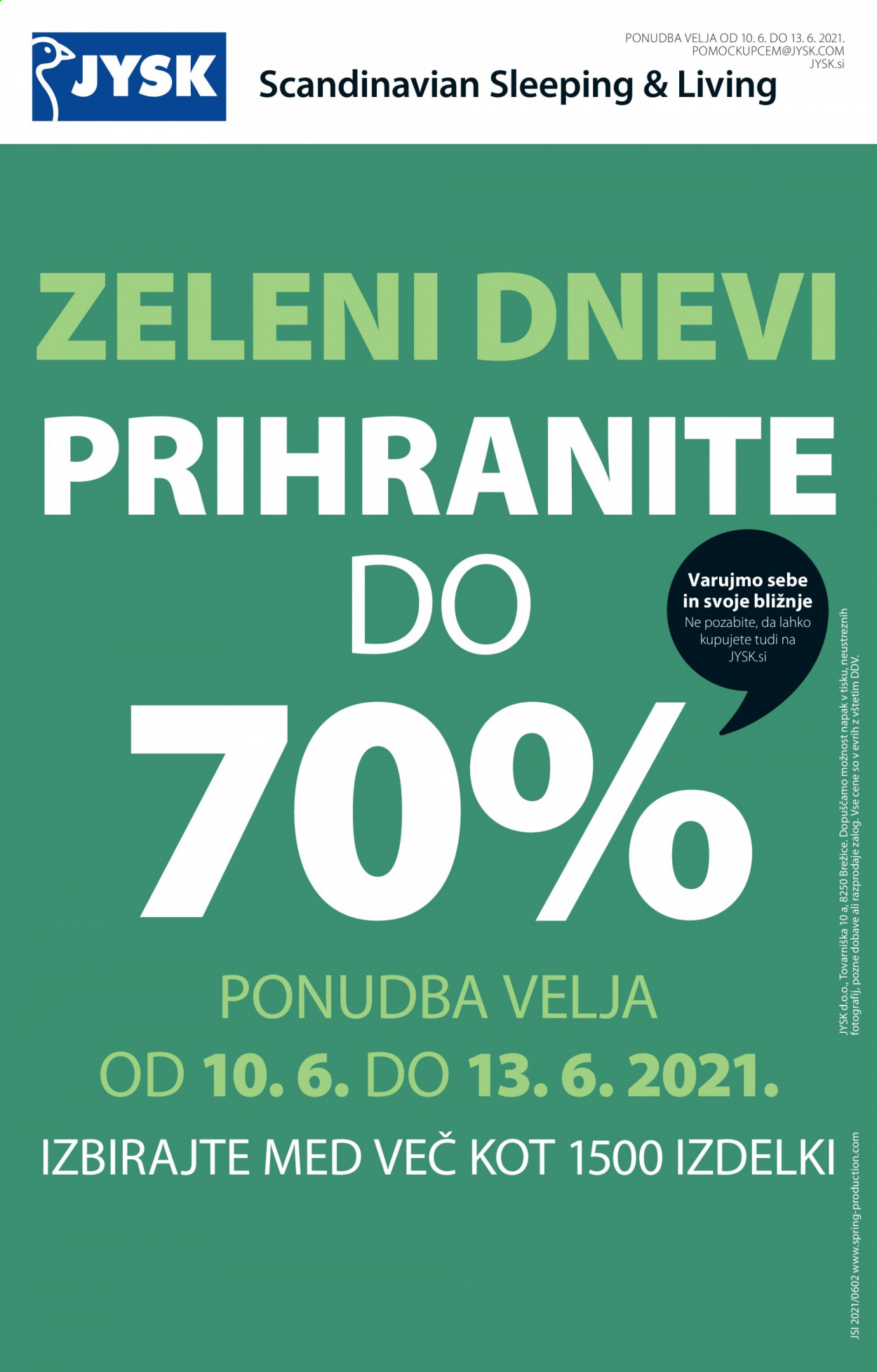JYSK katalog - 10.6.2021 - 13.6.2021. Stran 1