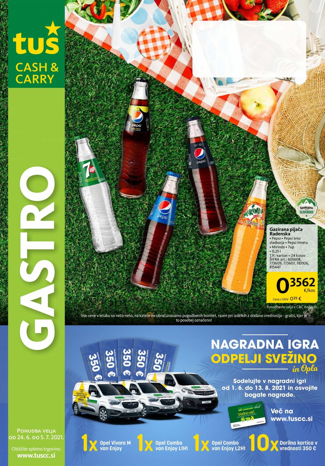 thumbnail - Tuš Cash & Carry katalog - 24.6.2021 - 5.7.2021 - Ponudba izdelkov - Radenska. Stran 1.