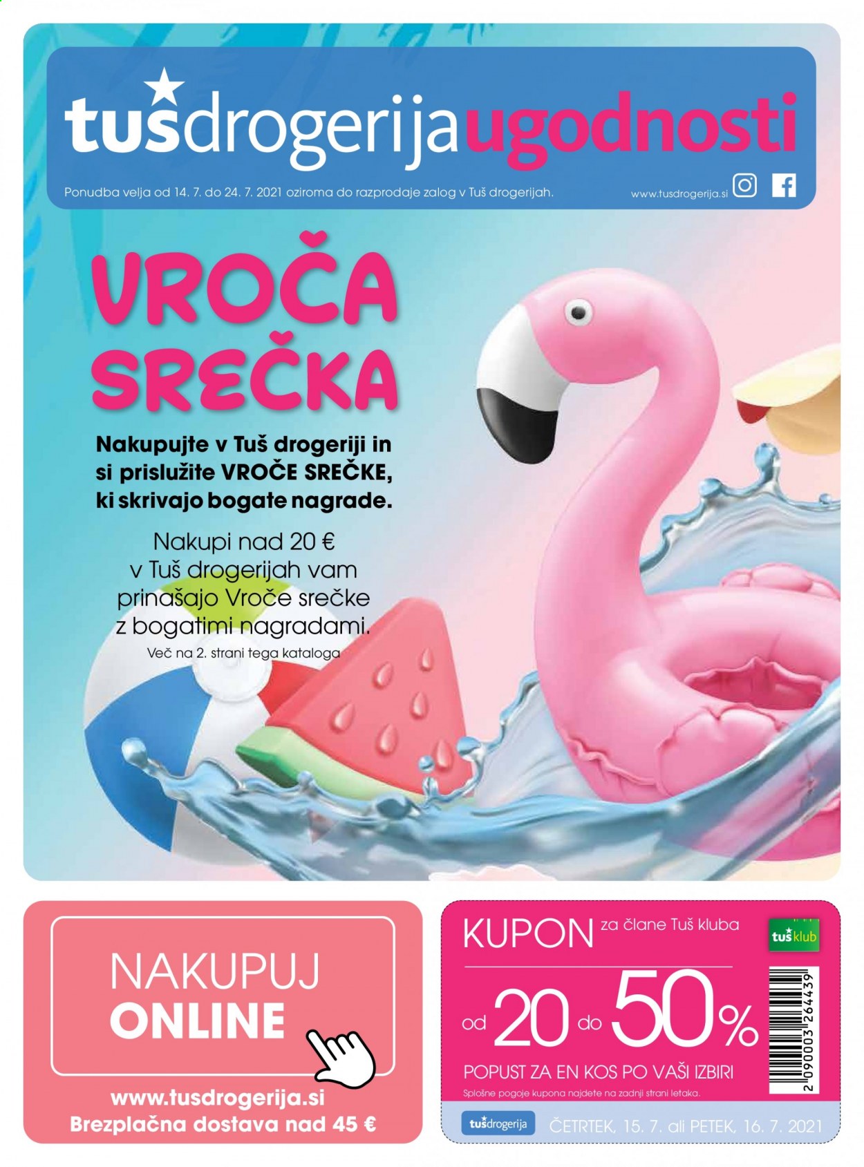 Tuš Drogeria katalog - 14.7.2021 - 24.7.2021. Stran 1