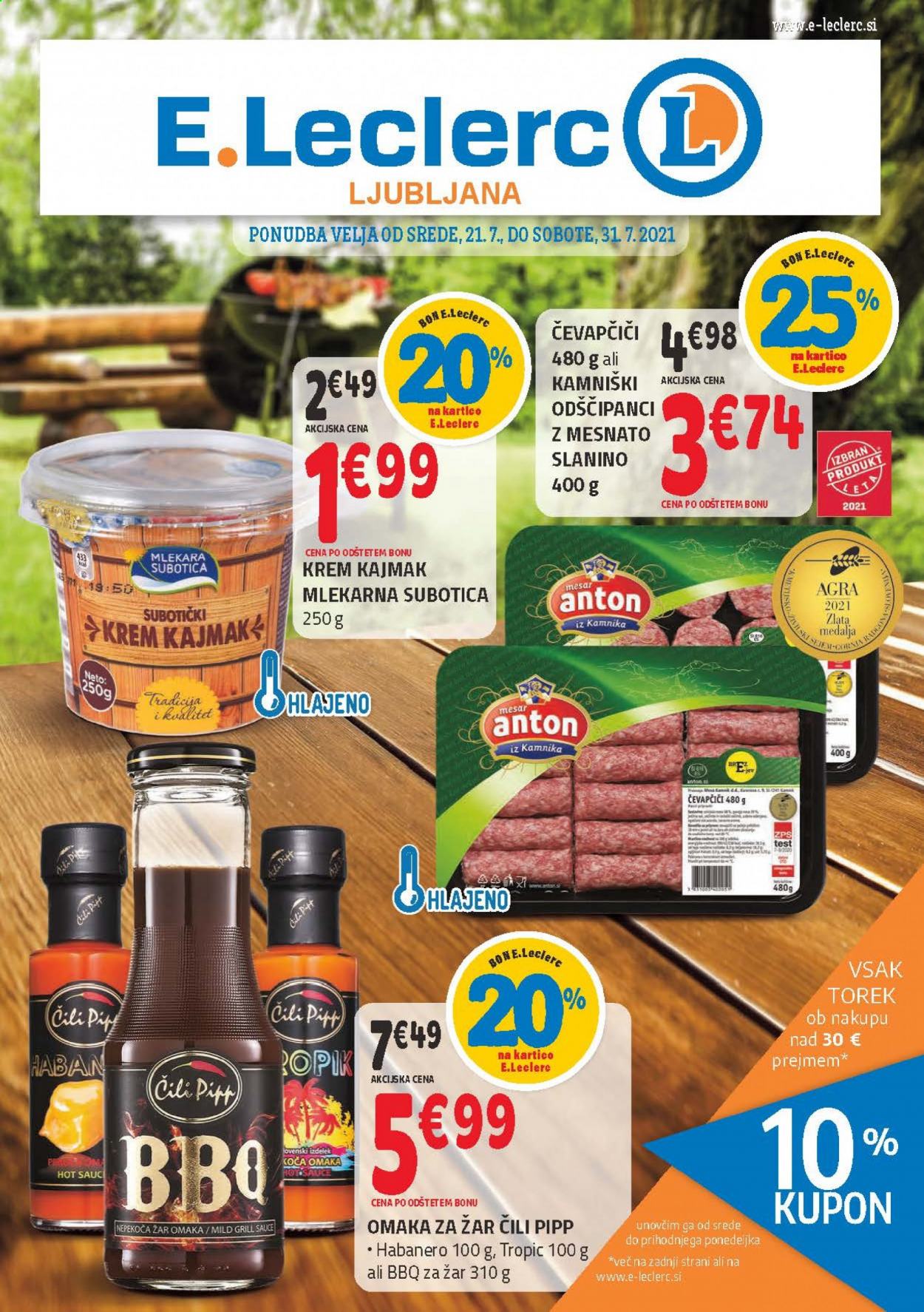 E.Leclerc katalog - 21.7.2021 - 31.7.2021. Stran 1
