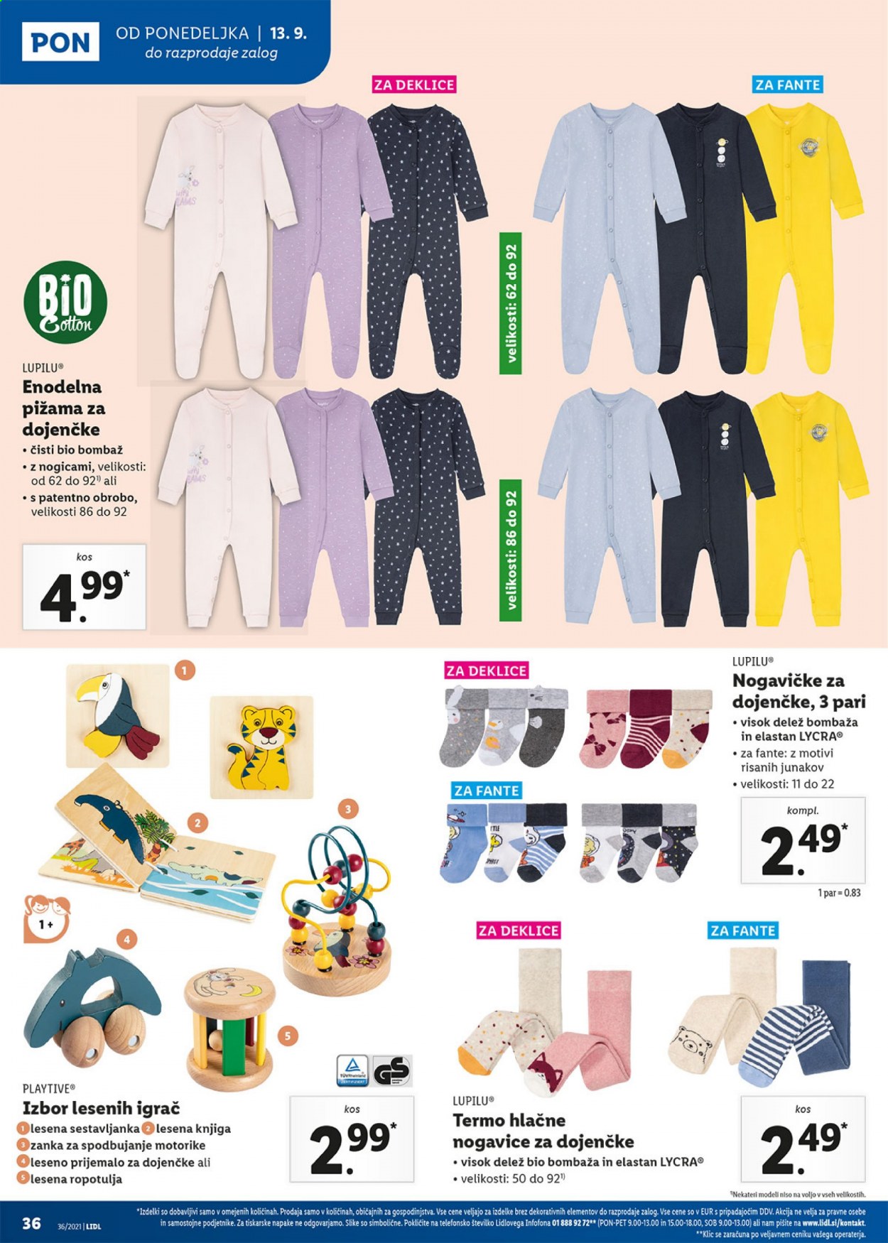 thumbnail - Lidl katalog - 9.9.2021 - 19.9.2021 - Ponudba izdelkov - pižama, nogavice. Stran 36.