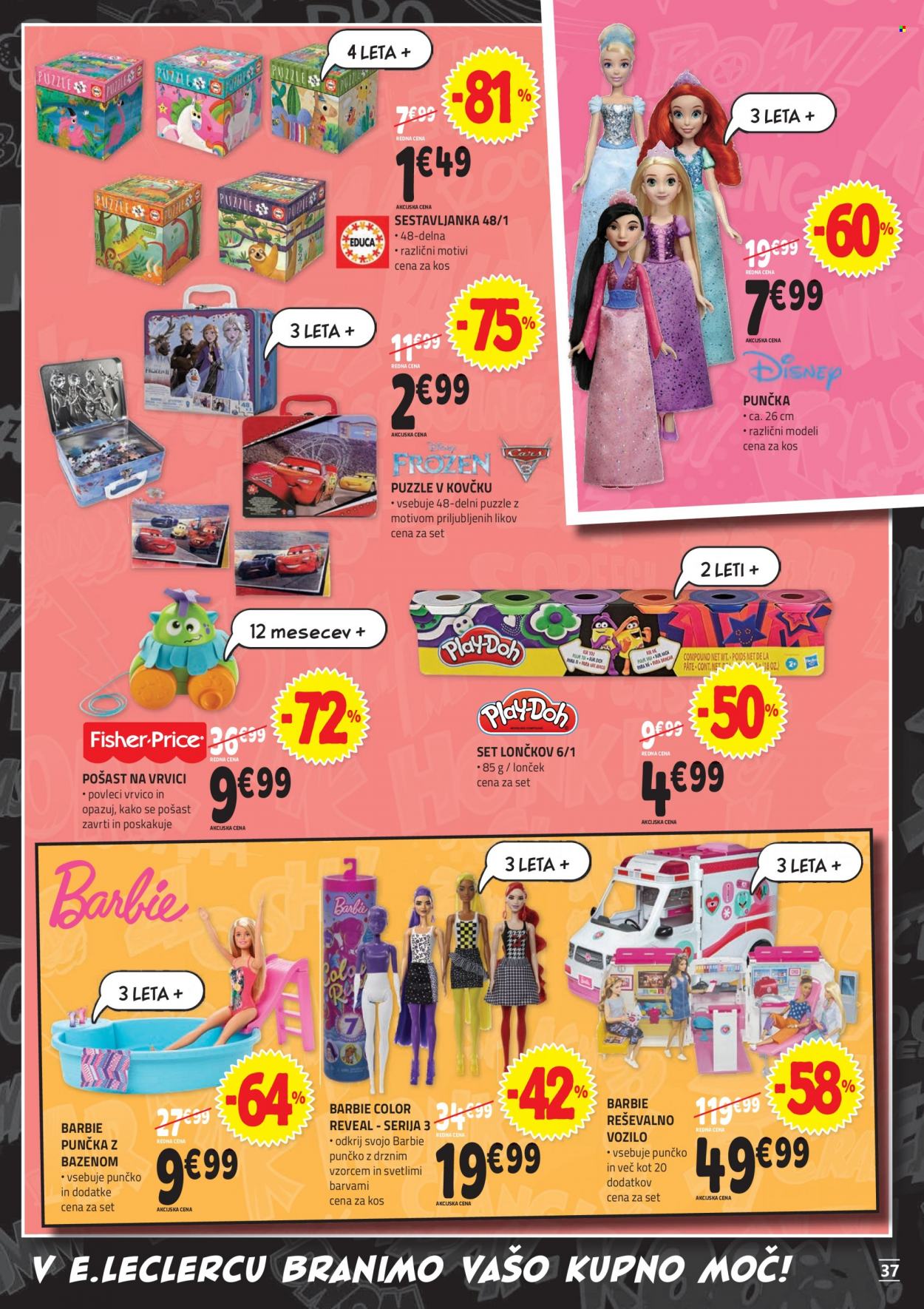 thumbnail - E.Leclerc katalog - 22.9.2021 - 2.10.2021 - Ponudba izdelkov - Barbie, punčka. Stran 37.