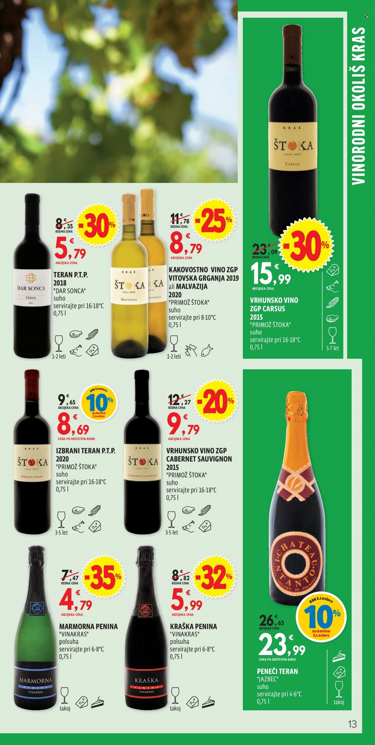 thumbnail - E.Leclerc katalog - 13.10.2021 - 30.10.2021 - Ponudba izdelkov - vino, Cabernet Sauvignon, penina. Stran 13.