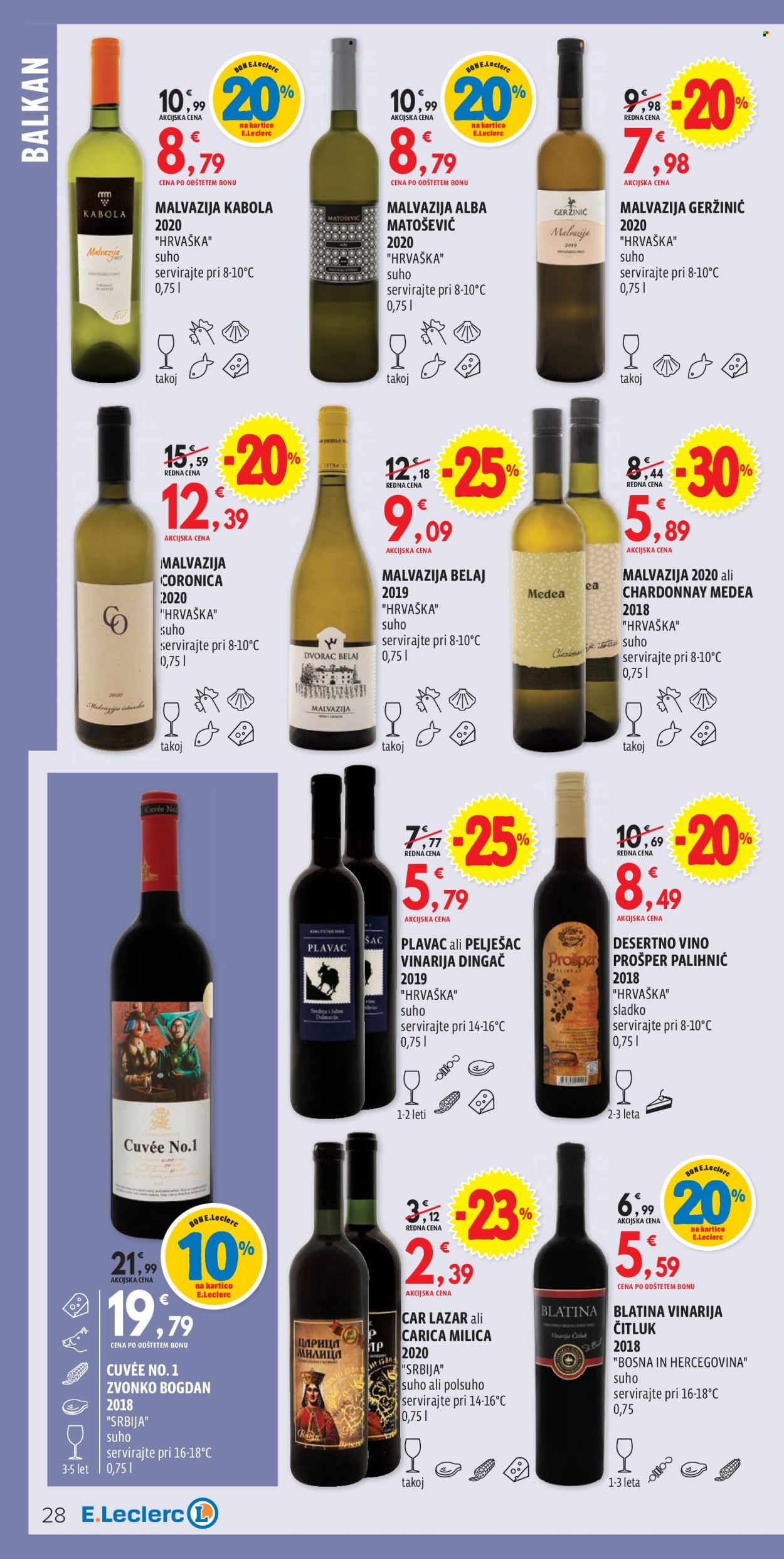 thumbnail - E.Leclerc katalog - 13.10.2021 - 30.10.2021 - Ponudba izdelkov - Chardonnay, vino. Stran 28.
