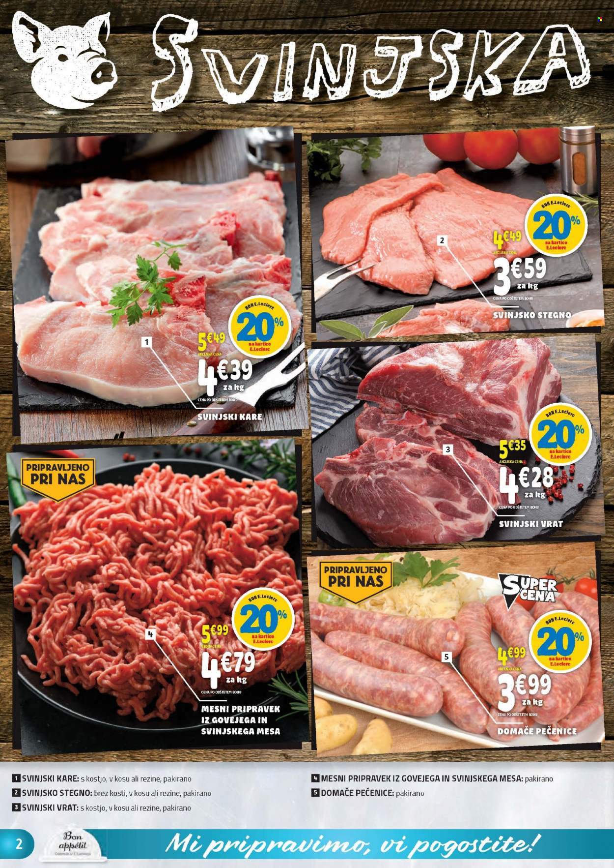 thumbnail - E.Leclerc katalog - 20.10.2021 - 30.10.2021 - Ponudba izdelkov - stegno, kare, svinjski kare, svinjski vrat, svinjsko stegno, svinjsko meso. Stran 2.